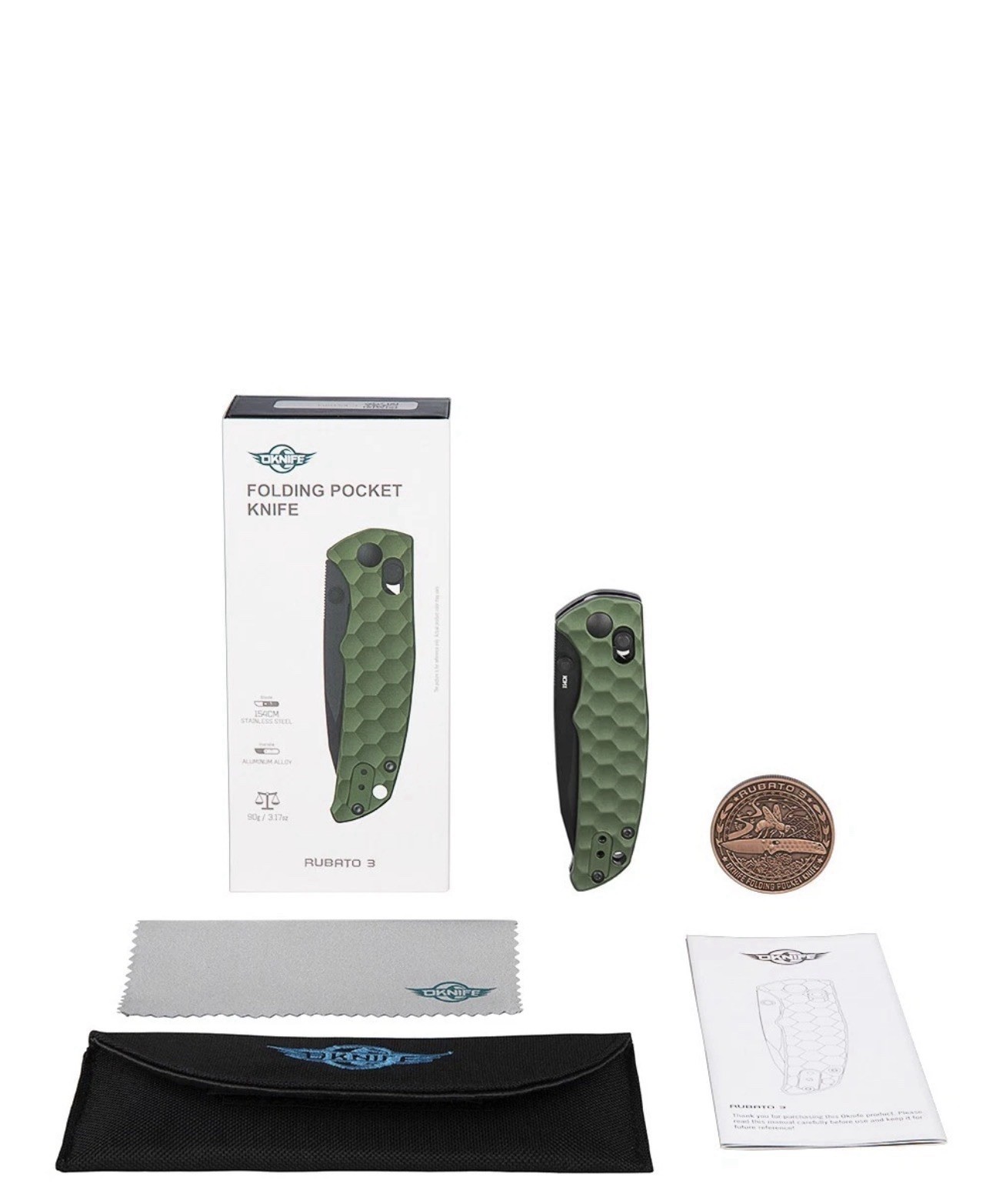 Olight Oknife Rubato 3 EDC Pocket Folding Knife, 154CM SS Blade, OD Green Handle Olight Oknife Rubato 3 EDC Pocket Folding Knife, 154CM SS Blade, OD Green Handle