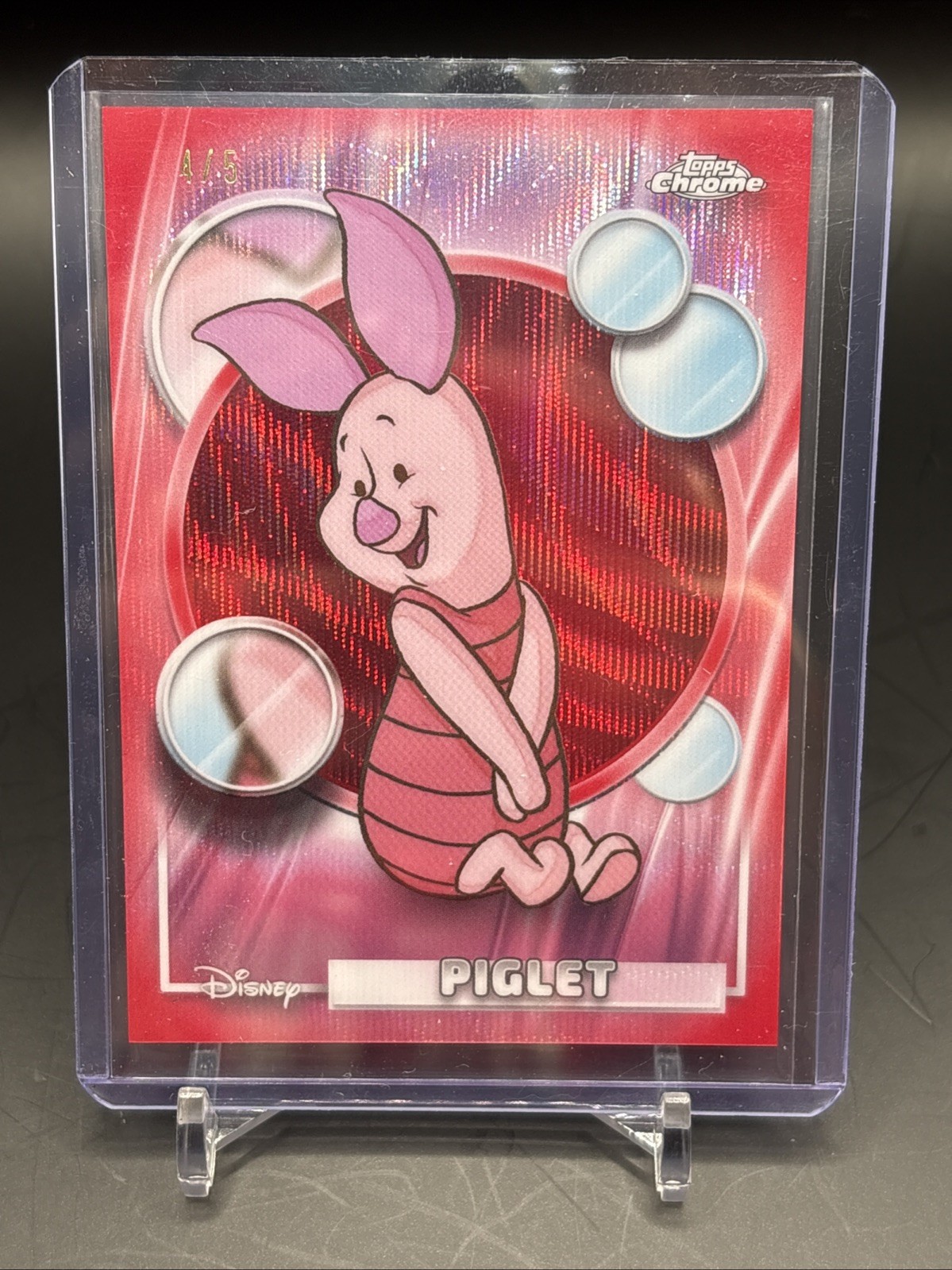 2026 Topps Disney Chrome Piglet 4/5 Red Wave Winnie The Pooh