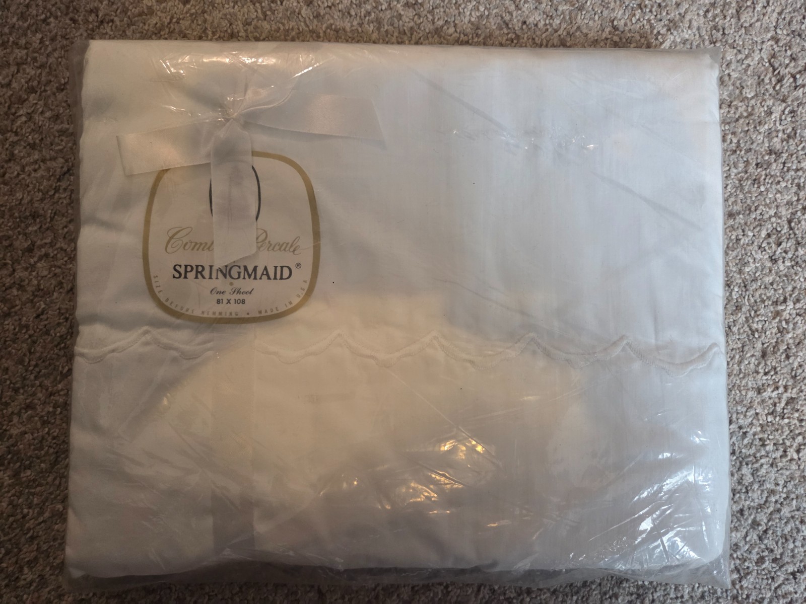 Vtg Springmaid Combed Percale Flat Sheet No Iron Solid White 81x108 New #S151 Vtg Springmaid Combed Percale Flat Sheet No Iron Solid White 81x108 New #S151