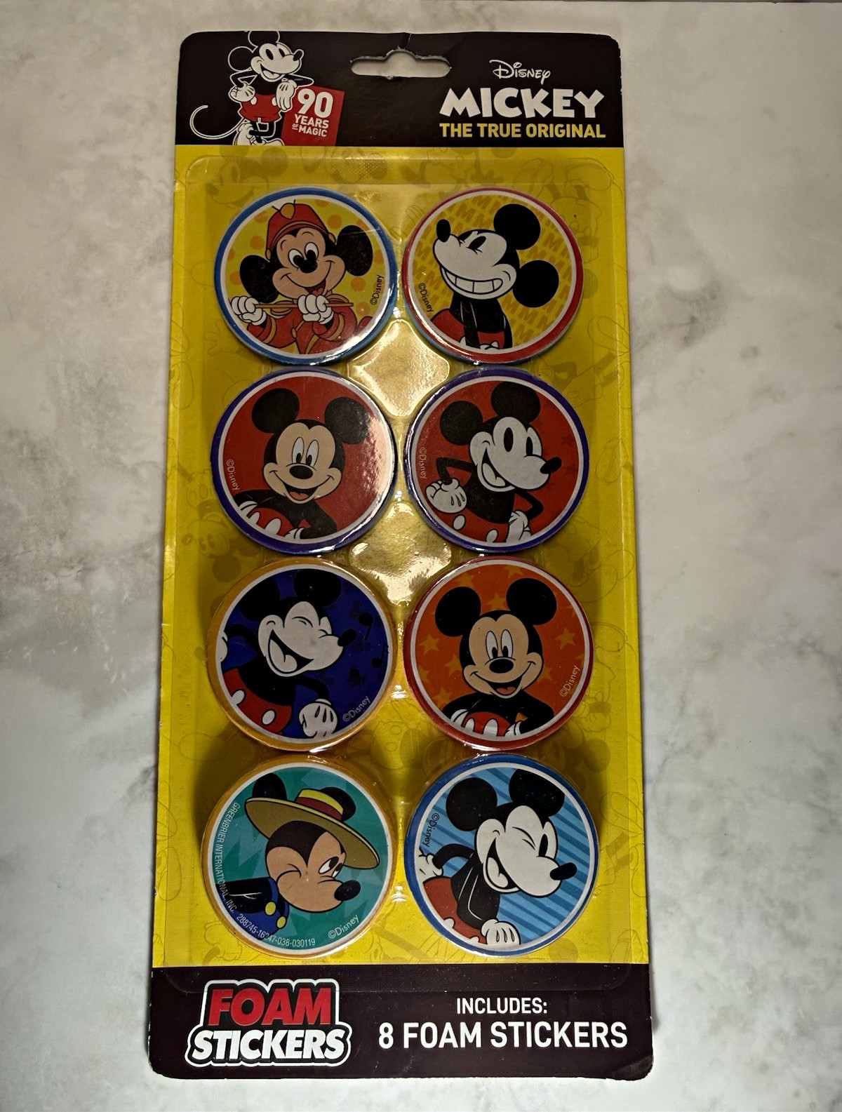 Peachtree Playthings Disney Mickey Mouse True Original 2019 8 Foam Stickers
