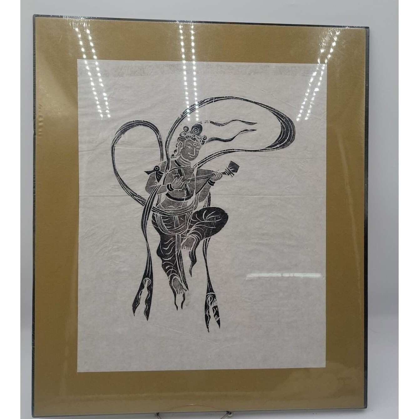 Antique Japanese Geisha Papercut Rubbing Art Matted Asian Framed Rice Paper Antique Japanese Geisha Papercut Rubbing Art Matted Asian Framed Rice Paper