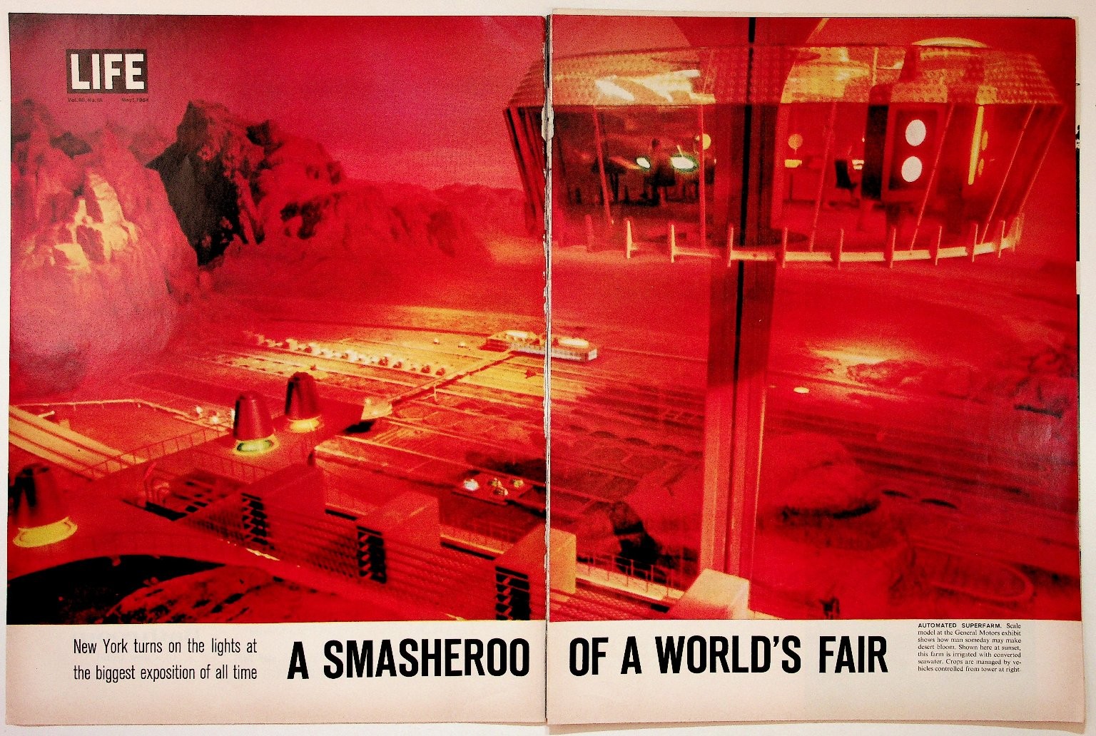1964 LIFE Magazine Spread New York World's Fair Futurama GM Ford Tokyo