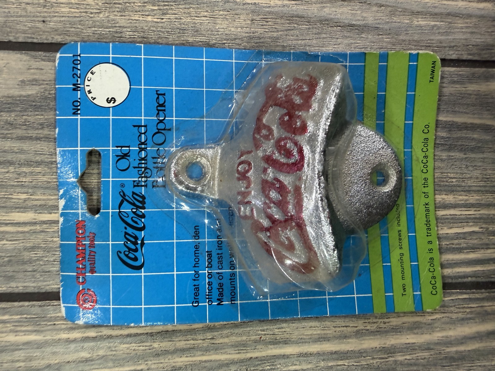Vintage Coca-Cola Wall Mount Bottle Opener Champion Quality Arts Taiwan NIP NOS Vintage Coca-Cola Wall Mount Bottle Opener Champion Quality Arts Taiwan NIP NOS
