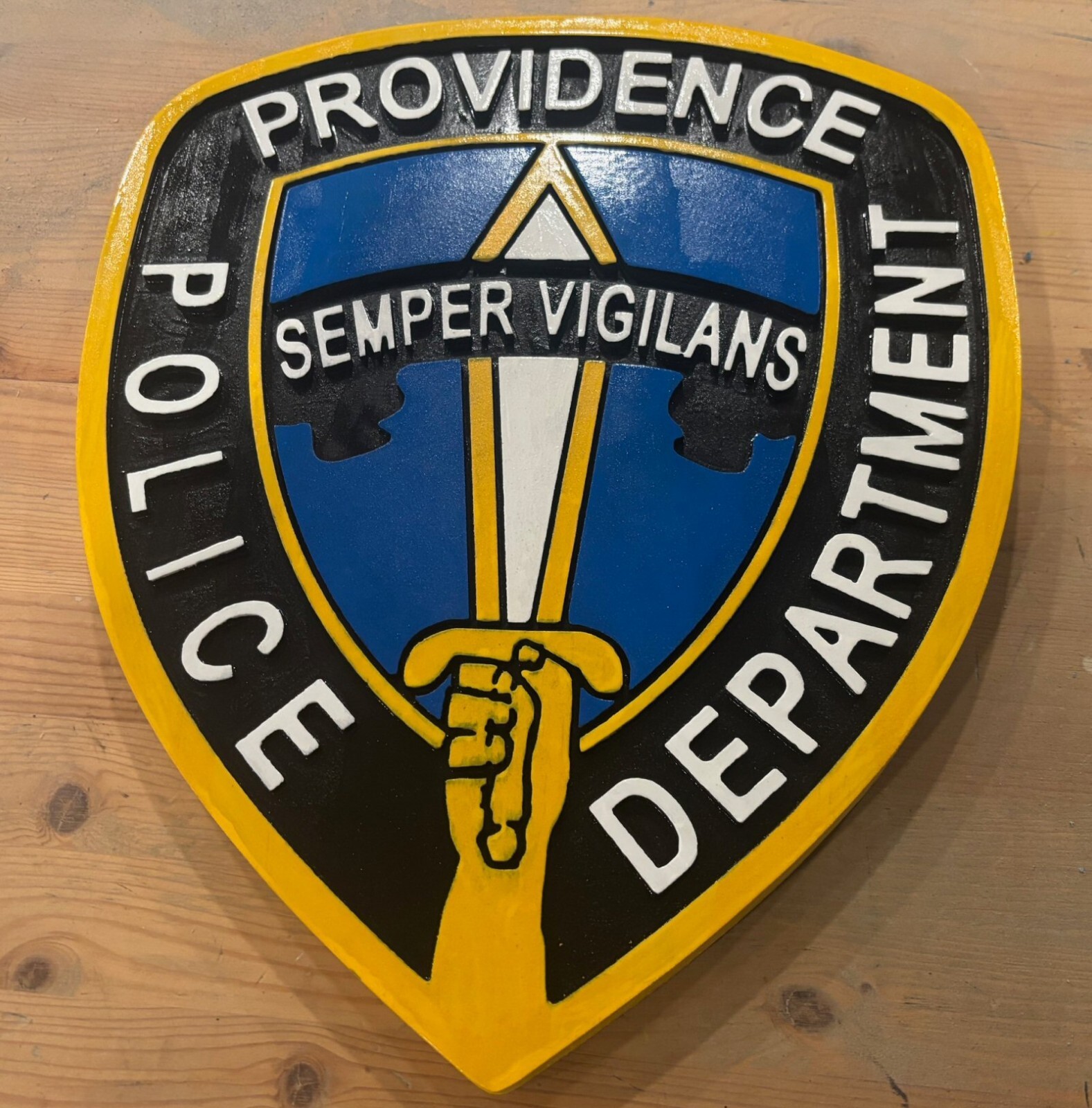 Police Providence Rhode Island 3D routed wood patch plaque sign Custom Police Providence Rhode Island 3D routed wood patch plaque sign Custom