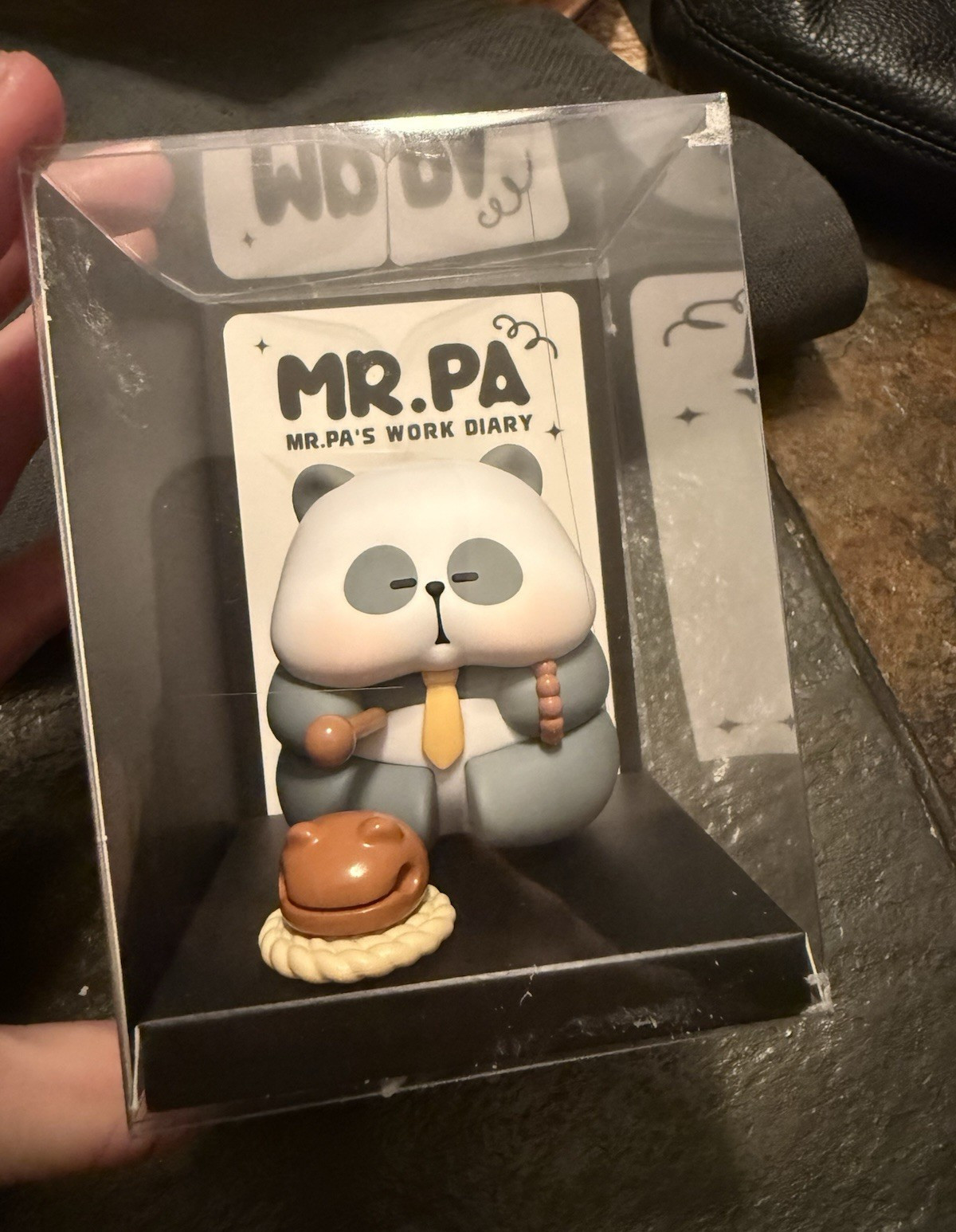 MR. PA Work Diary Panda Figurine MR. PA Character Boxed Plastic White/Gray