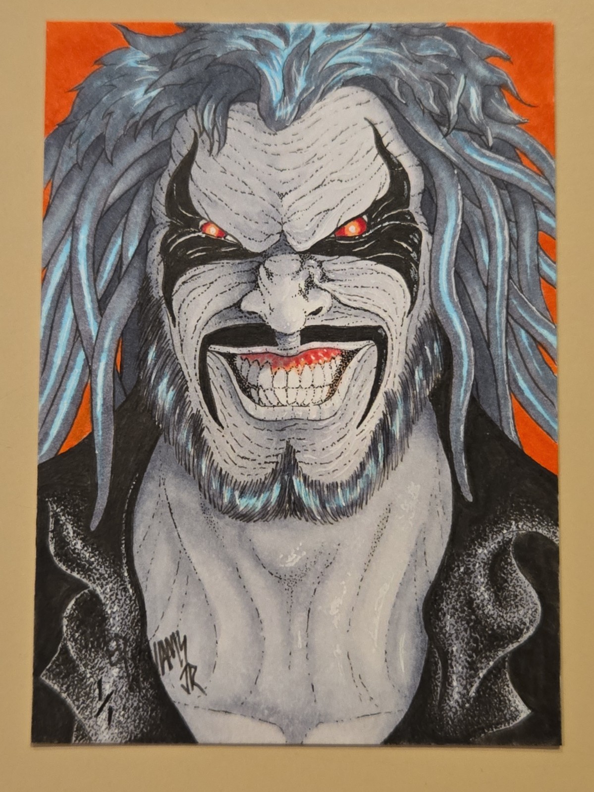 Original Sketch Card Comic Art By Ed Williams @Edsartworx LOBO 1/1 RARE Nice