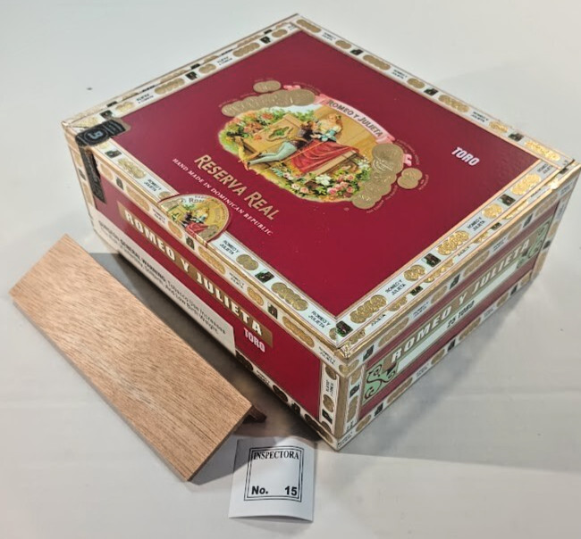 Vintage Romeo y Julieta Reserva Real E-J 51357 Empty Cigar Box w/ Display Stand