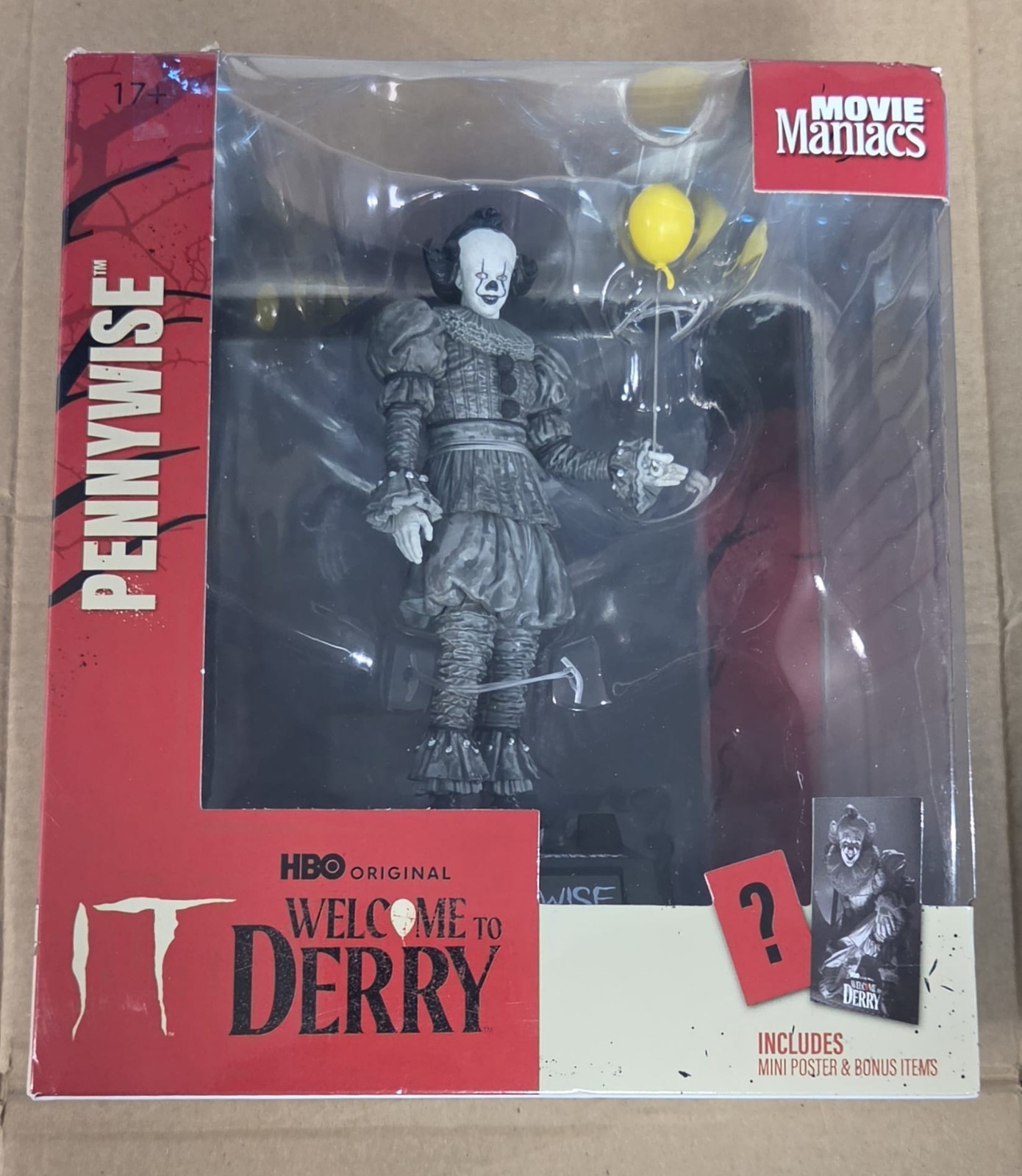 McFarlane Movie Maniacs Welcome To Derry Pennywise Black & White Limited 4,500 McFarlane Movie Maniacs Welcome To Derry Pennywise Black & White Limited 4,500
