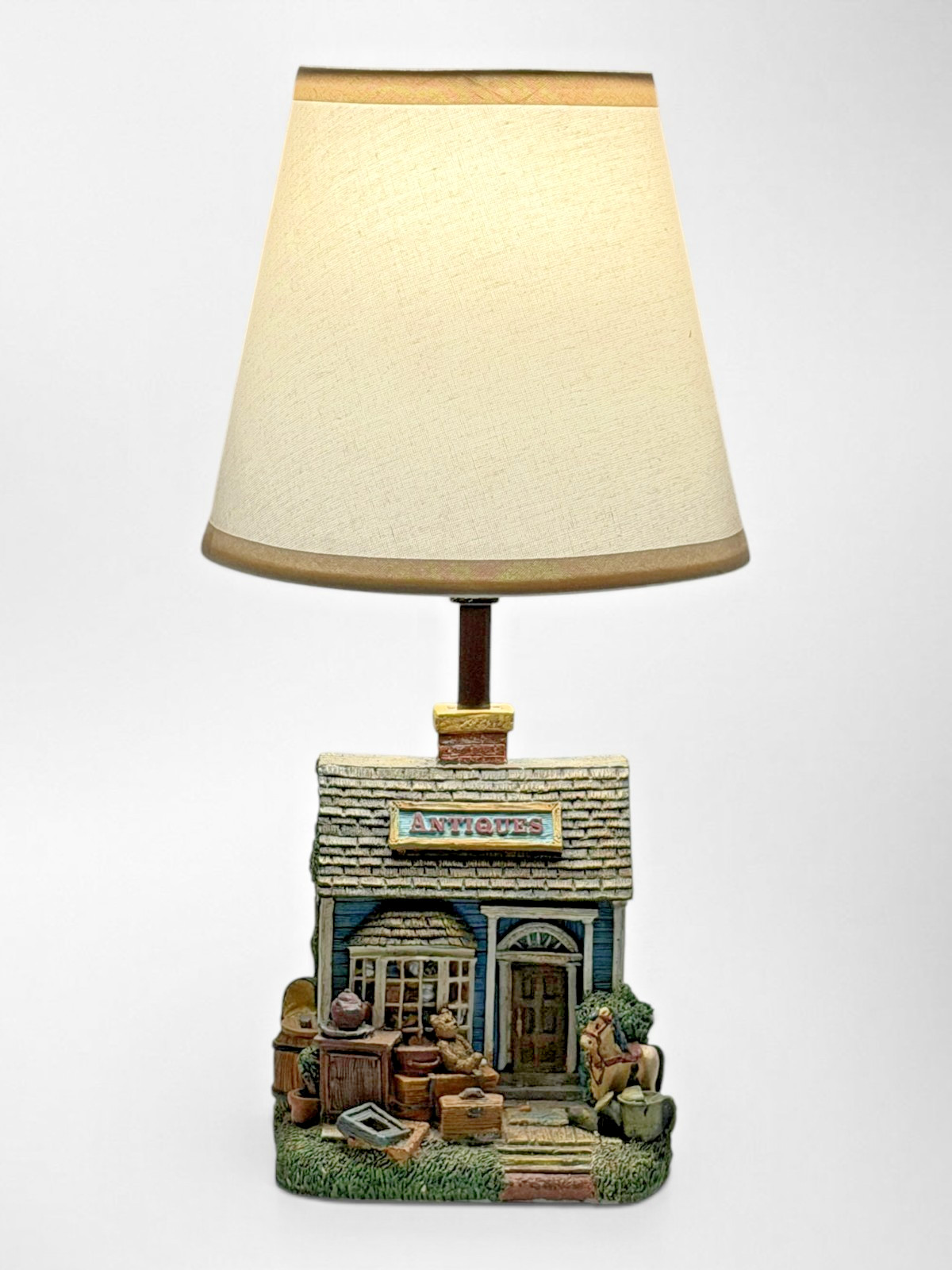 Vintage 1995 Figi Graphics Antiques Shop Resin Table Lamp Miniature Vintage 1995 Figi Graphics Antiques Shop Resin Table Lamp Miniature