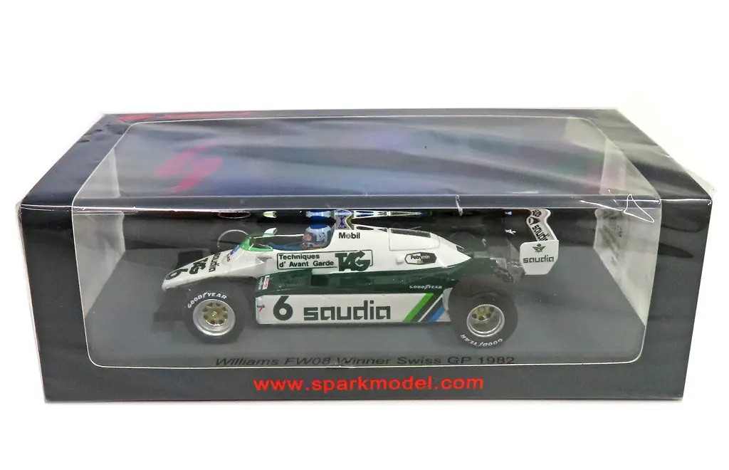 1/43 Williams FW08 #6 Swiss GP 1982 Keke Rosberg Diecast Model S7498 Used 1/43 Williams FW08 #6 Swiss GP 1982 Keke Rosberg Diecast Model S7498 Used