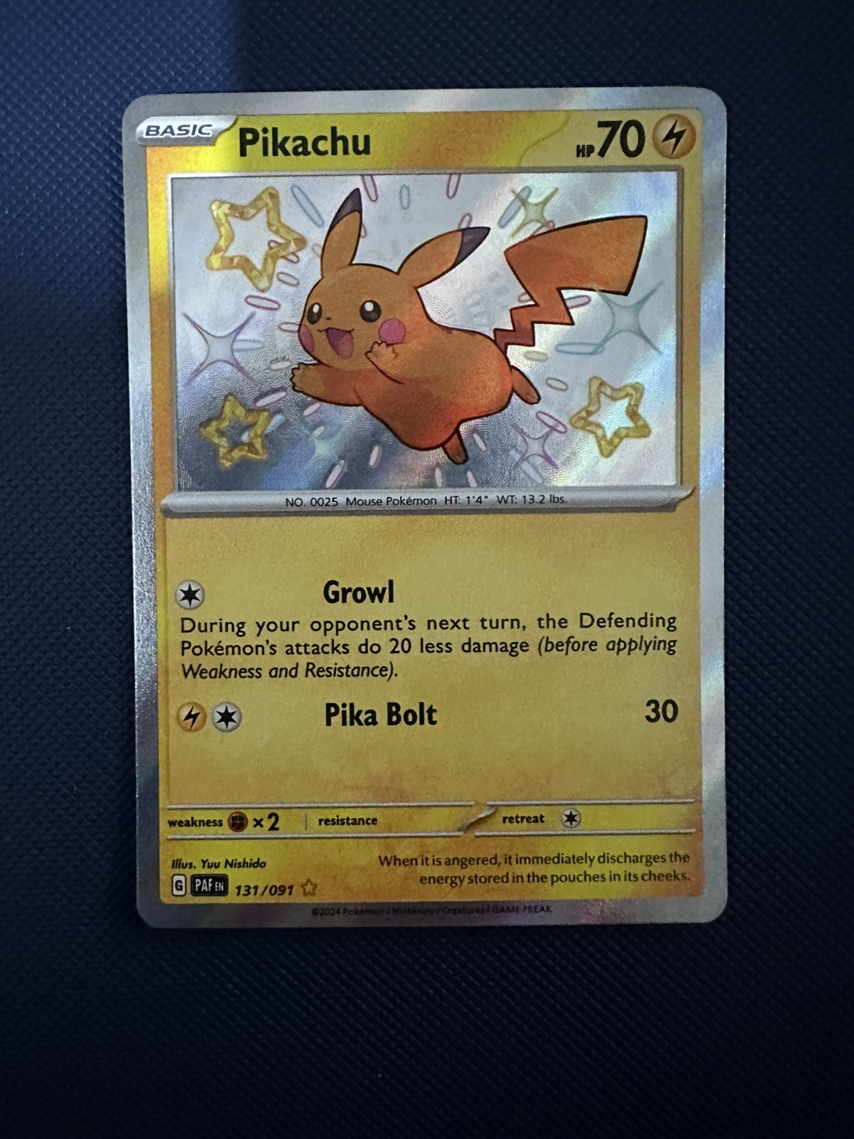 Pikachu 131/091 Sv: Paldean Fates Holo Pikachu 131/091 Sv: Paldean Fates Holo