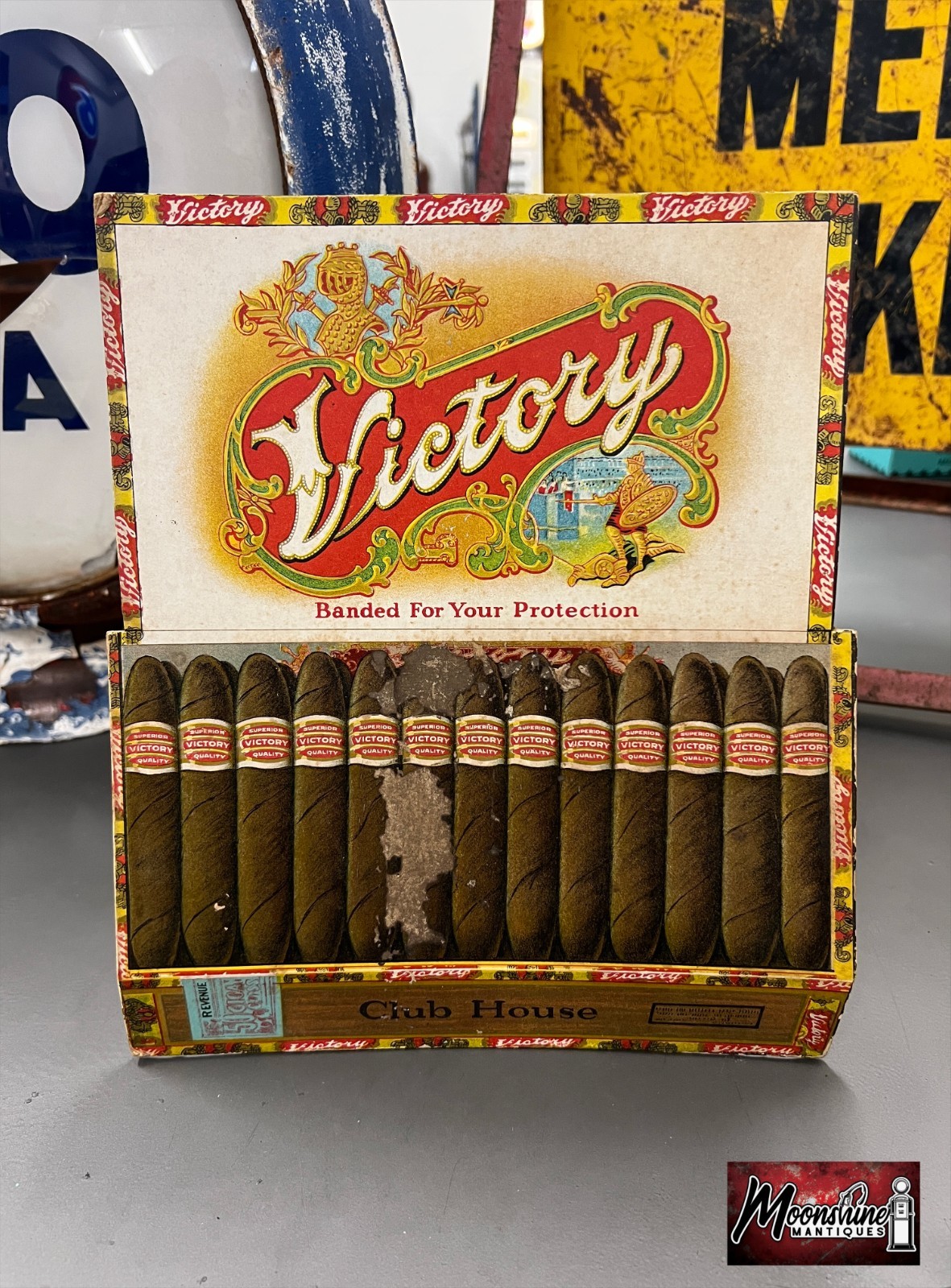 RARE 1920's Victory Cigars Counter Top Display Sign RARE 1920's Victory Cigars Counter Top Display Sign