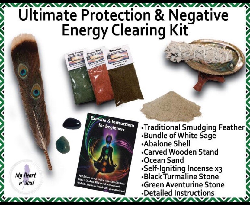 ULTIMATE SMUDGE KIT SAGE PROTECTION NEGATIVE ENERGY CLEARING HOME BLESSING ULTIMATE SMUDGE KIT SAGE PROTECTION NEGATIVE ENERGY CLEARING HOME BLESSING