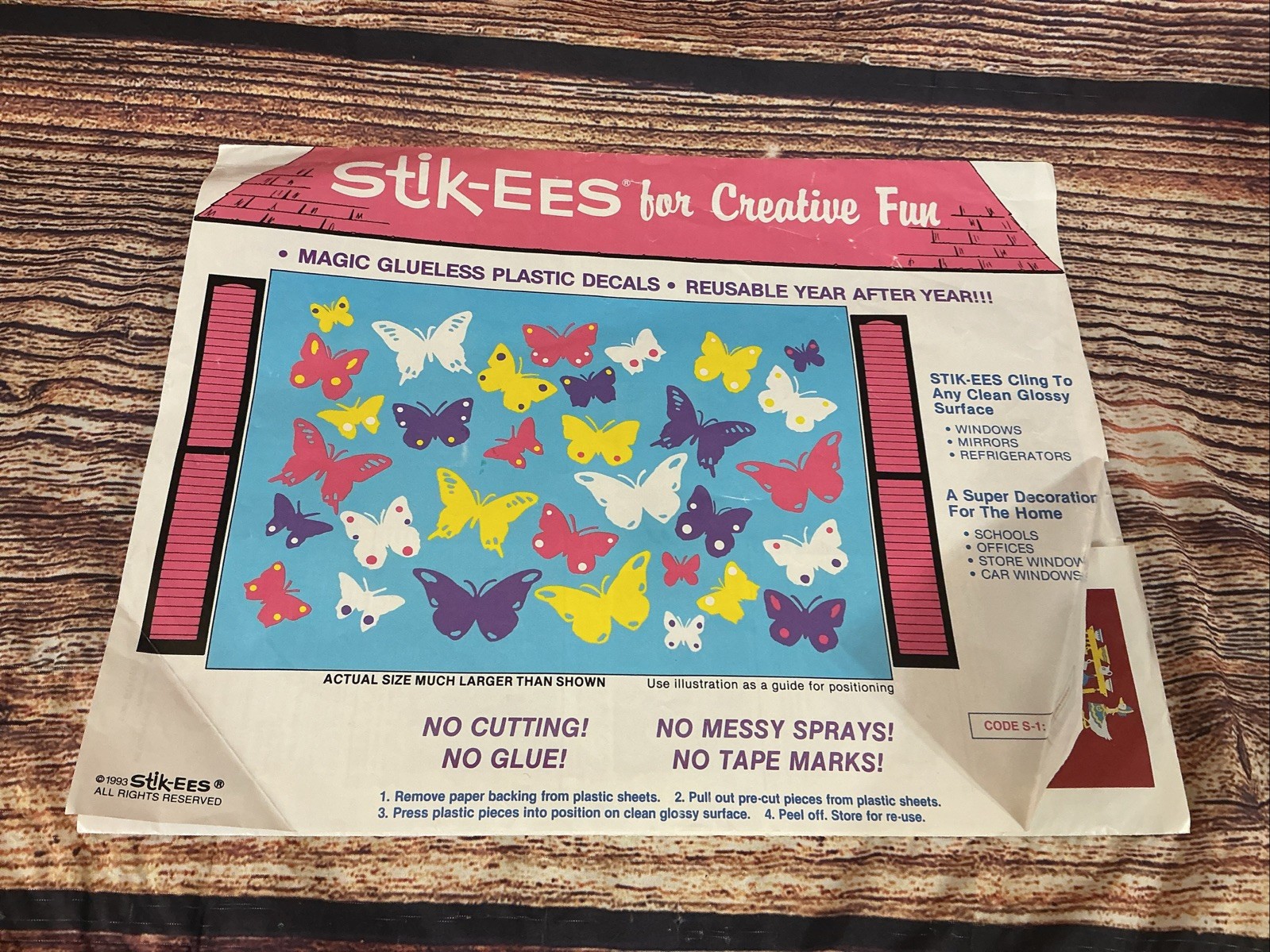 Stik-EES for Creative Fun Butterflies Stik-ees 1993 Stik-EES for Creative Fun Butterflies Stik-ees 1993