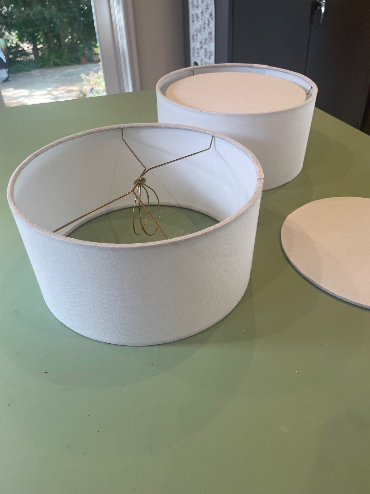 Two Matching Drum Barrel Lamp Shades Two Matching Drum Barrel Lamp Shades