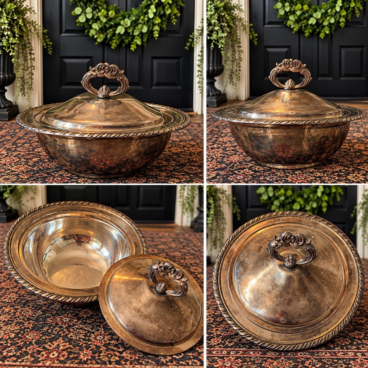 Vintage Silverplated Covered Serving Bowl with Lid