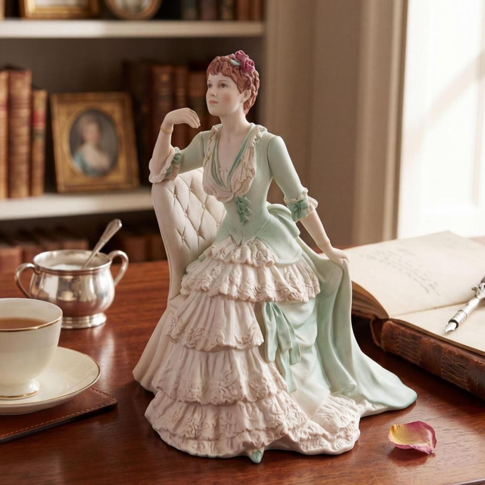 Coalport Age of Elegance Victoria Gardens Figurine Bone China England 1994, 8" Coalport Age of Elegance Victoria Gardens Figurine Bone China England 1994, 8"
