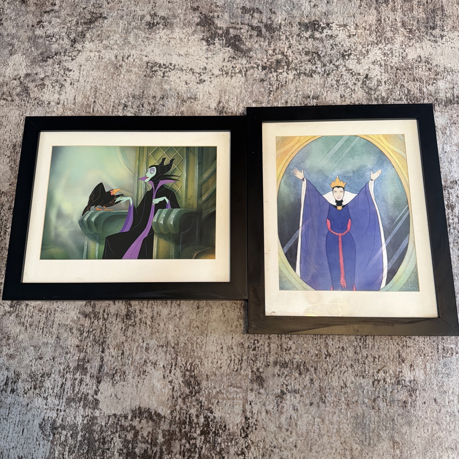 2 Vtg Disney Villains Framed Art Sericels Maleficent Evil Queen Magic Mirror 2 Vtg Disney Villains Framed Art Sericels Maleficent Evil Queen Magic Mirror
