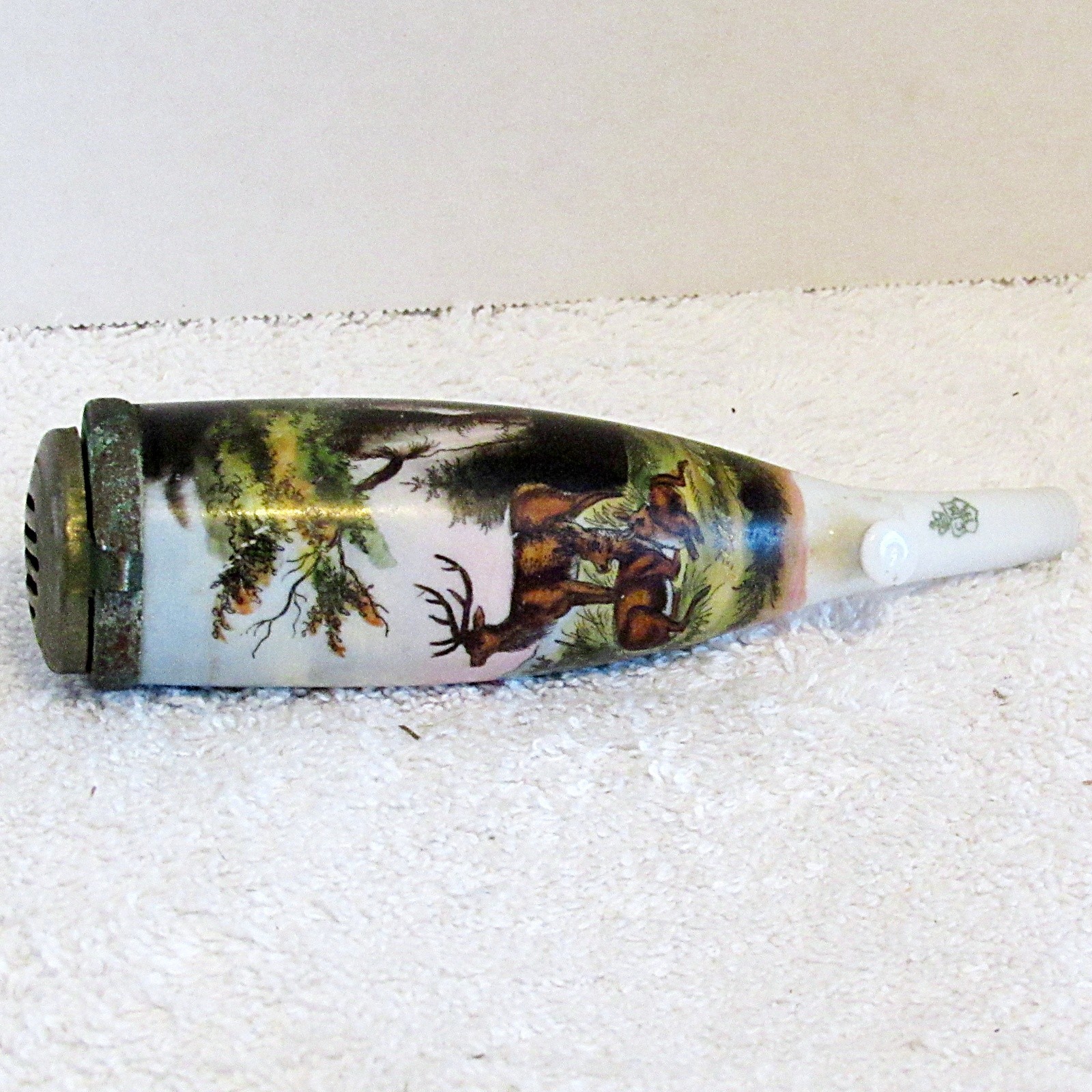 Antique German/Austrian Gesteckpfeife Porcelain Tobacco Pipe Bowl - Hand-Painted Antique German/Austrian Gesteckpfeife Porcelain Tobacco Pipe Bowl - Hand-Painted