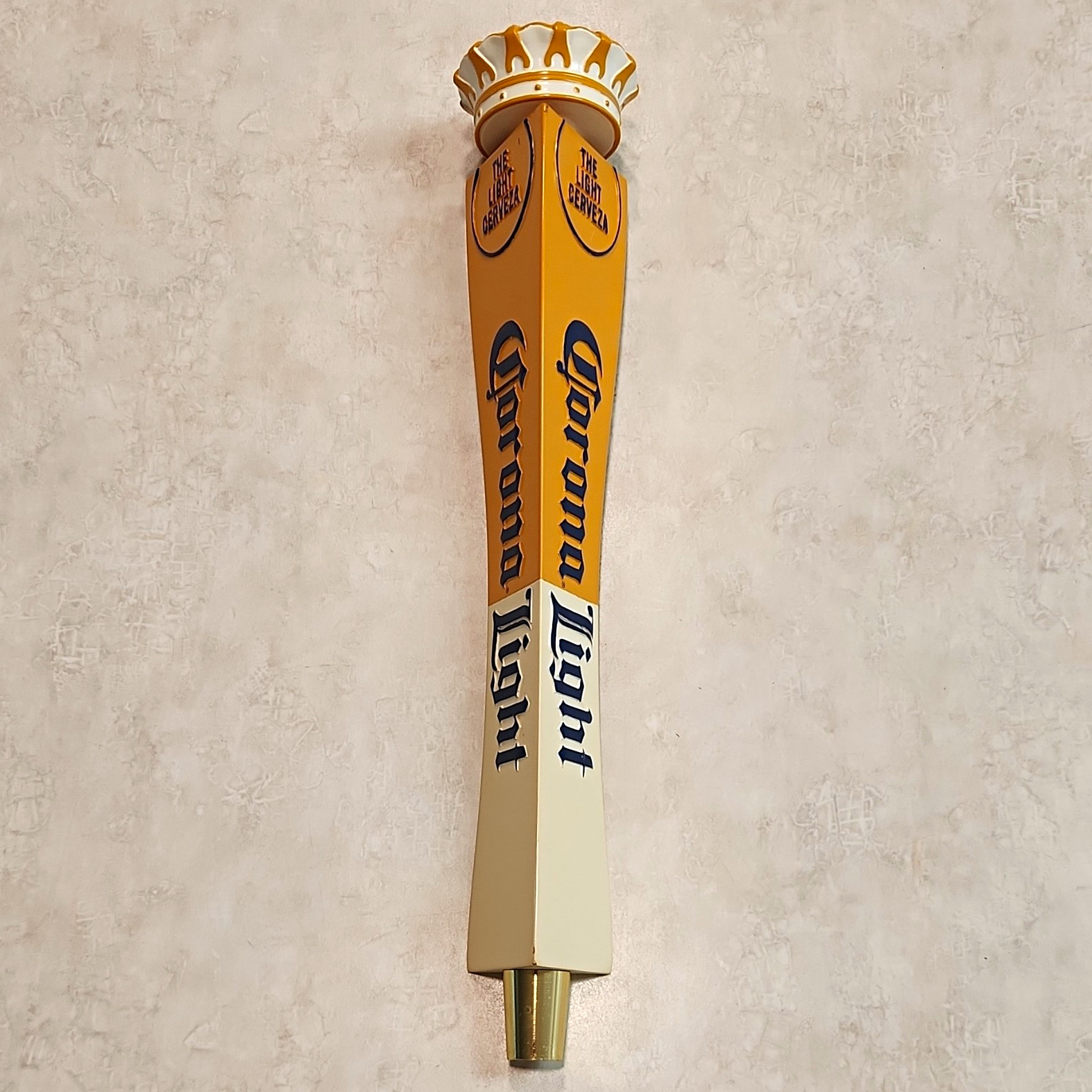 Corona Light Beer Draft Tap Handle Knob Yellow White Crown Top Breweriana