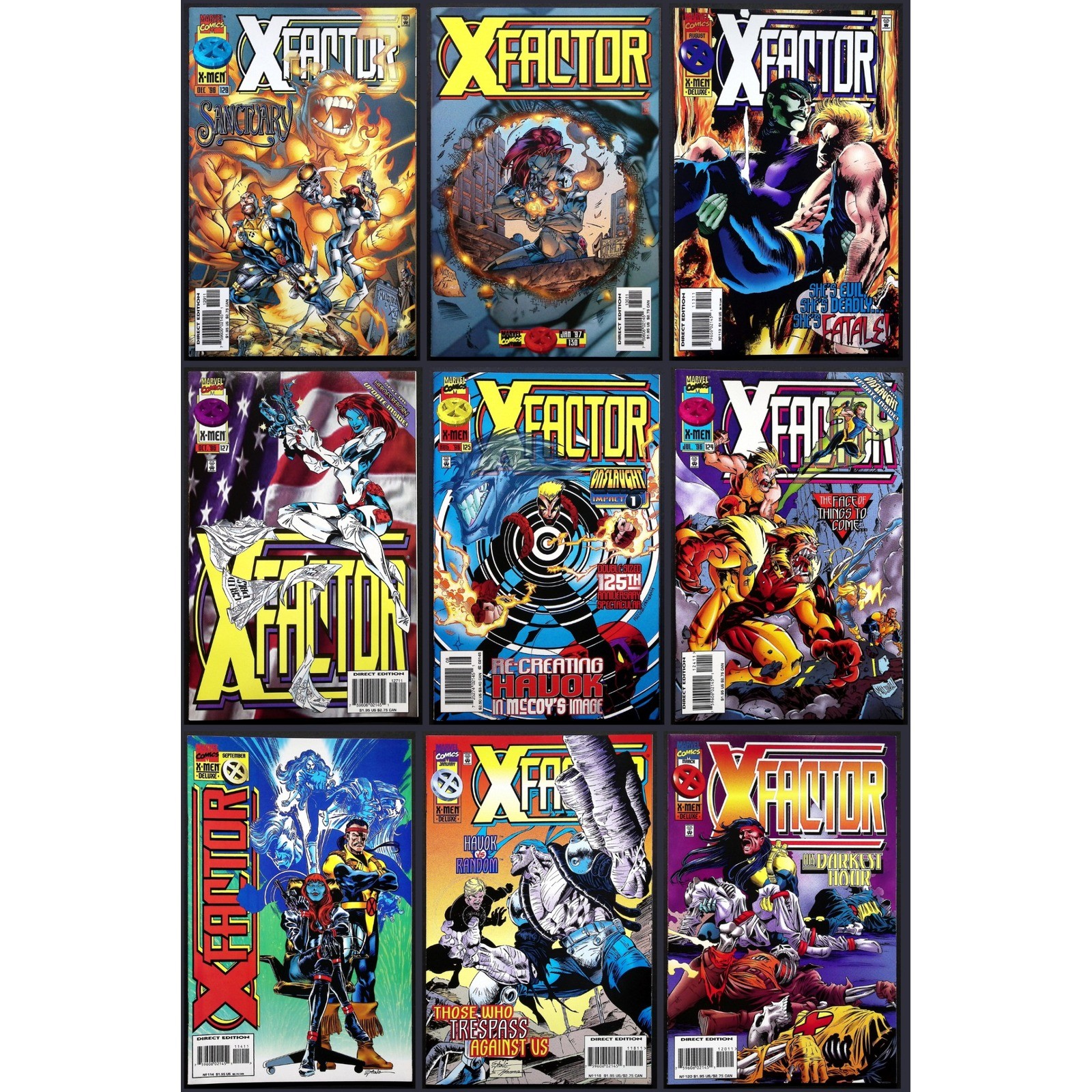 Marvel Comic Book X-Factor # 9x Lot 113 114 118 120 124 125 127 129 130 VF Marvel Comic Book X-Factor # 9x Lot 113 114 118 120 124 125 127 129 130 VF