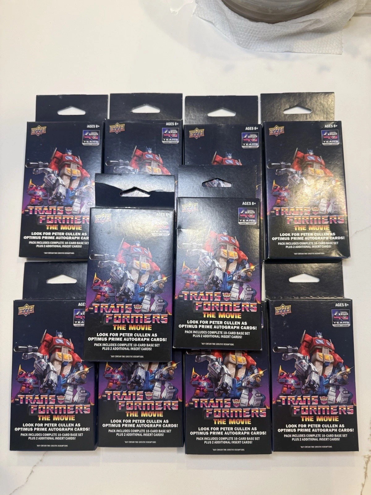 Upper Deck Transformers The Movie 40th Anniversary Box LOT OF 10 Anniversary Box Upper Deck Transformers The Movie 40th Anniversary Box LOT OF 10 Anniversary Box