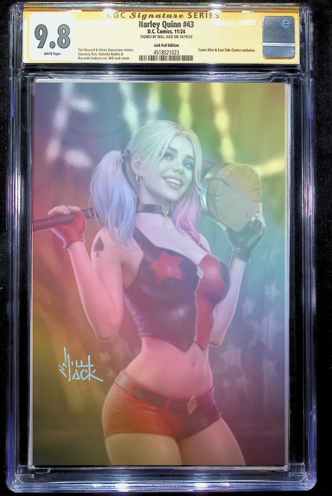 HARLEY QUINN #43 - WILL JACK NYCC 2024 EXCLUSIVE FOIL HARLEY SIGNED CGC 9.8 HARLEY QUINN #43 - WILL JACK NYCC 2024 EXCLUSIVE FOIL HARLEY SIGNED CGC 9.8
