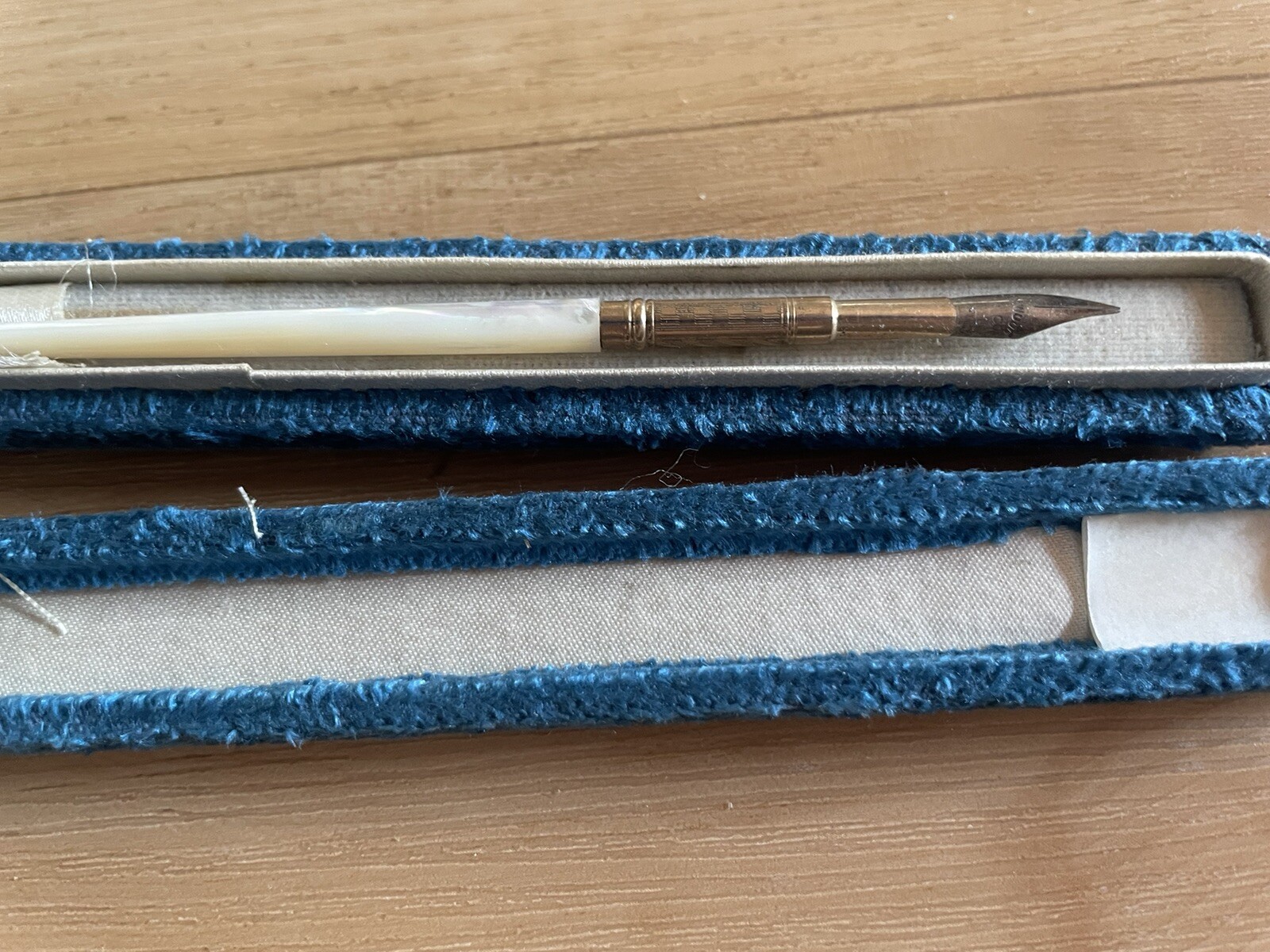 Antique Elmwood Pen Company Mother of Pearl Dip Pen / VELVET CASE