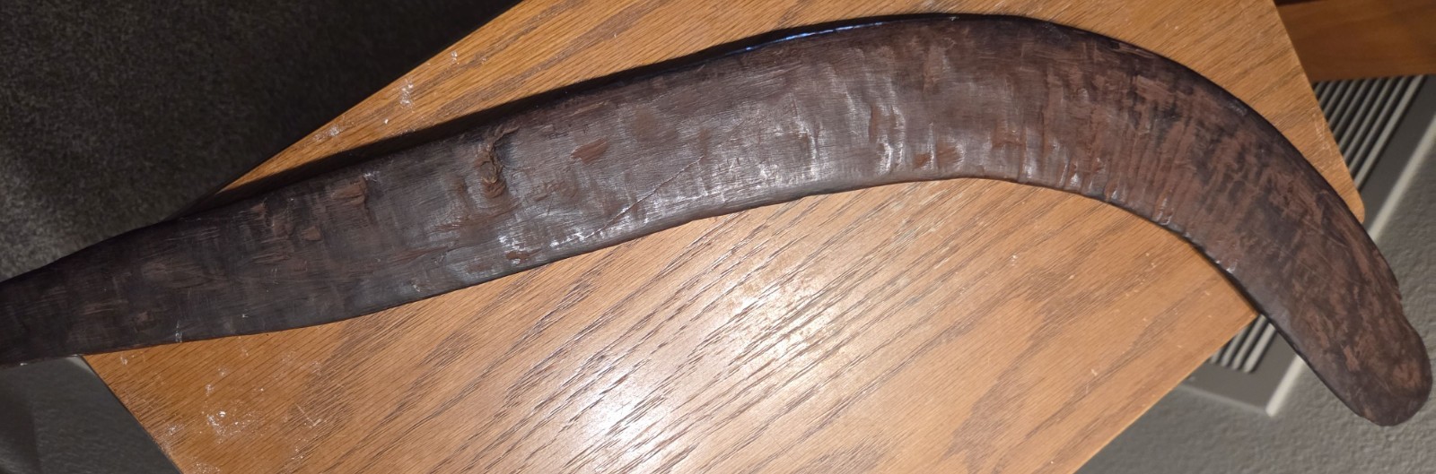 Antique Australian Aboriginal Fluted Boomerang 1930s Navy Provenance Antique Australian Aboriginal Fluted Boomerang 1930s Navy Provenance