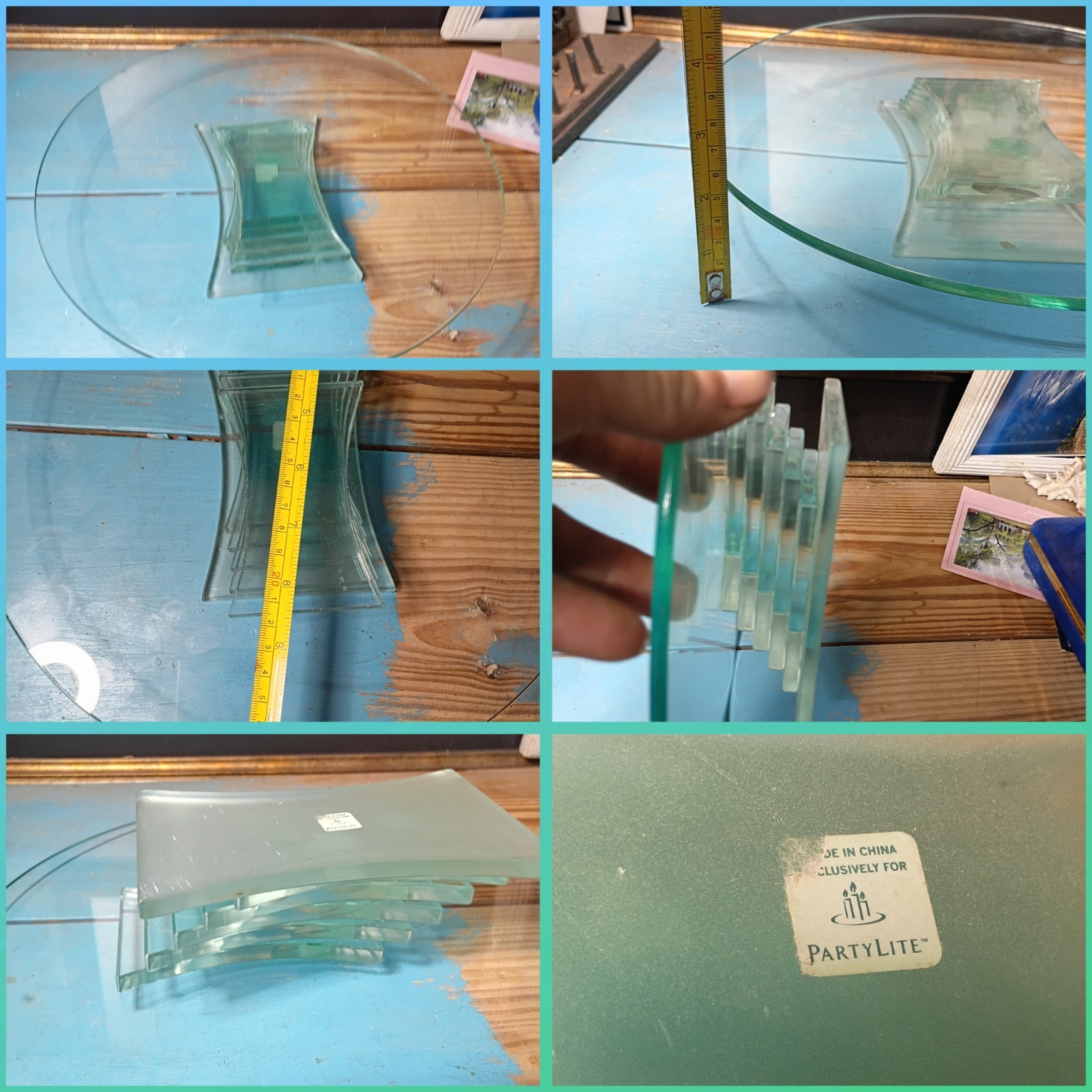 Rare PartyLite One-Piece Stairway Glass Centerpiece - Solid Fused 12" Tray P7326 Rare PartyLite One-Piece Stairway Glass Centerpiece - Solid Fused 12" Tray P7326
