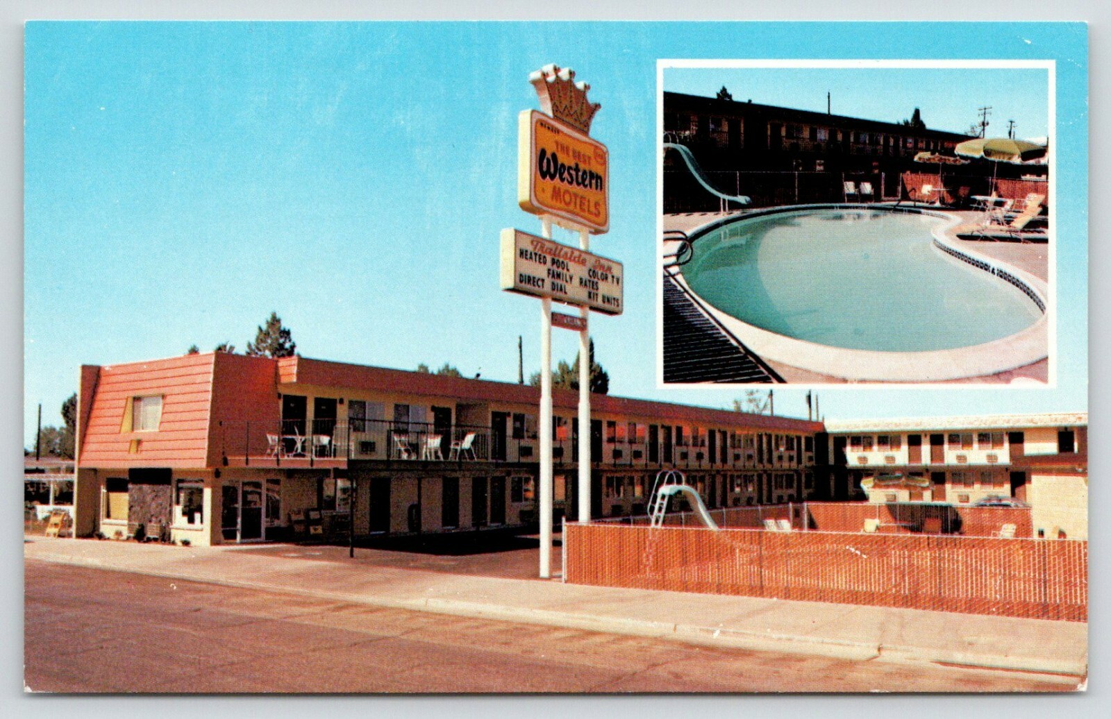 Alturas California~Trailside Inn Best Western Motel~Swimming Pool~1960s Roadside Alturas California~Trailside Inn Best Western Motel~Swimming Pool~1960s Roadside