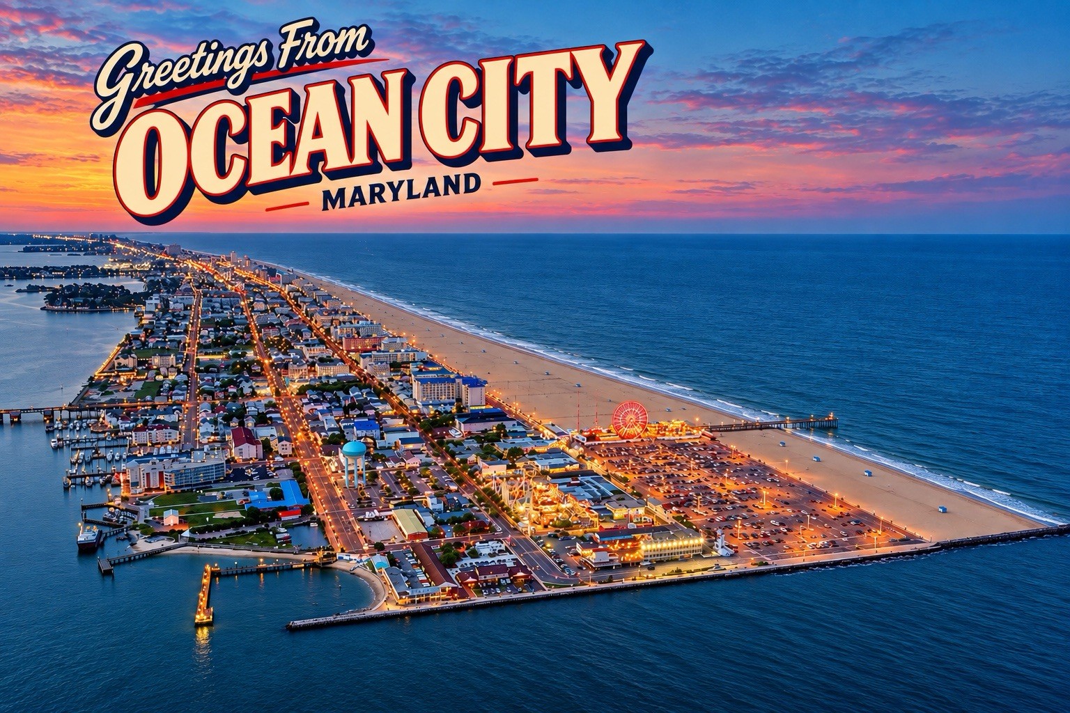 Greetings From Ocean City, MARYLAND Modern Large Letter Postcard E223 Greetings From Ocean City, MARYLAND Modern Large Letter Postcard E223