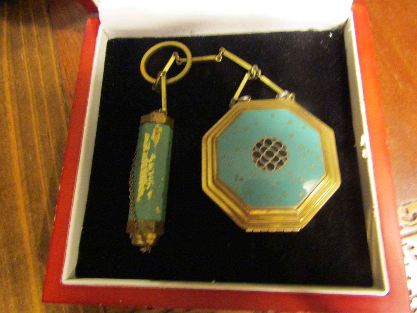 Art Deco Richard Hudnut 'Le Debut’ Dance Or Travel Compact And Lipstick Enameled