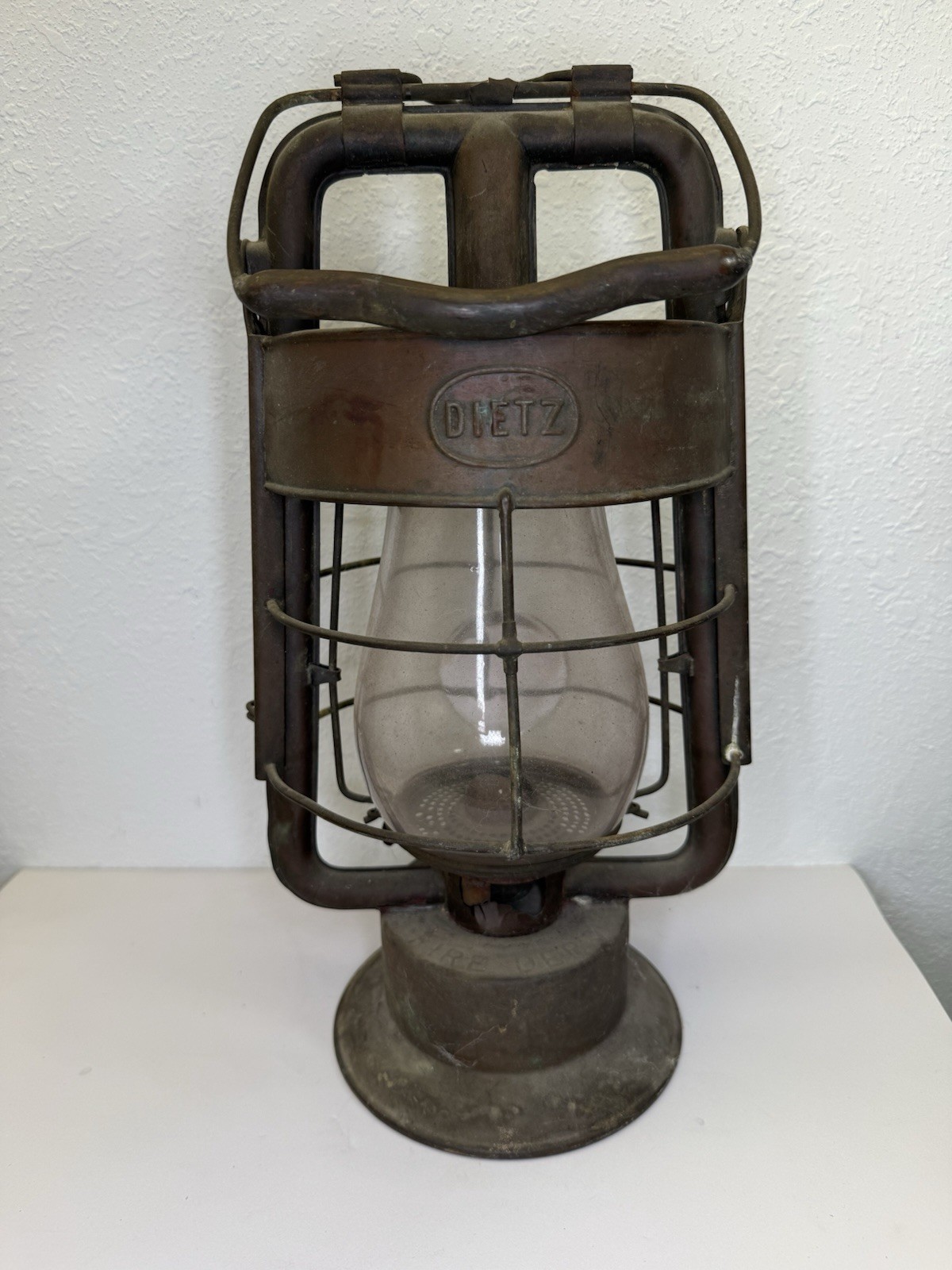 Antique DIETZ King Fire Dept Lamp Kerosene Oil Lantern Clear Globe Rustic Decor Antique DIETZ King Fire Dept Lamp Kerosene Oil Lantern Clear Globe Rustic Decor