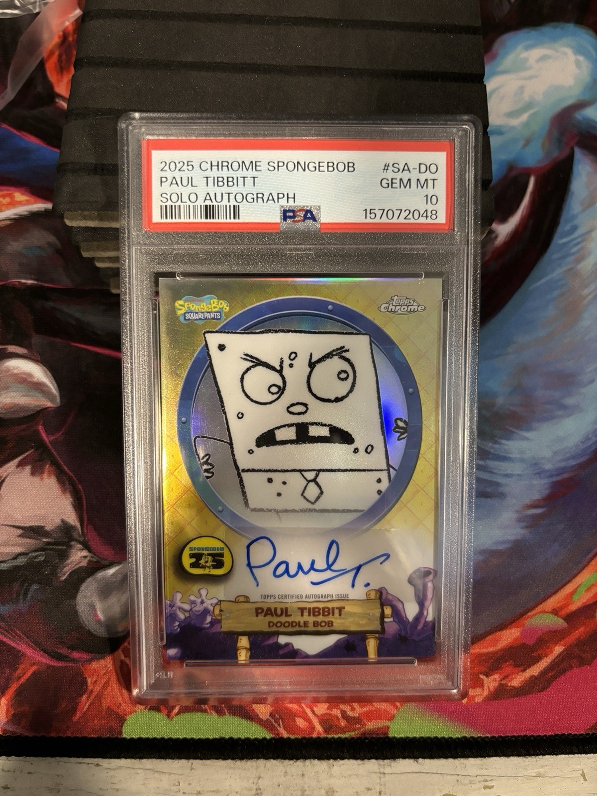 Topps 2025 Chrome SpongeBob DoodleBob Solo Autograph #SA-DO PSA 10 Topps 2025 Chrome SpongeBob DoodleBob Solo Autograph #SA-DO PSA 10
