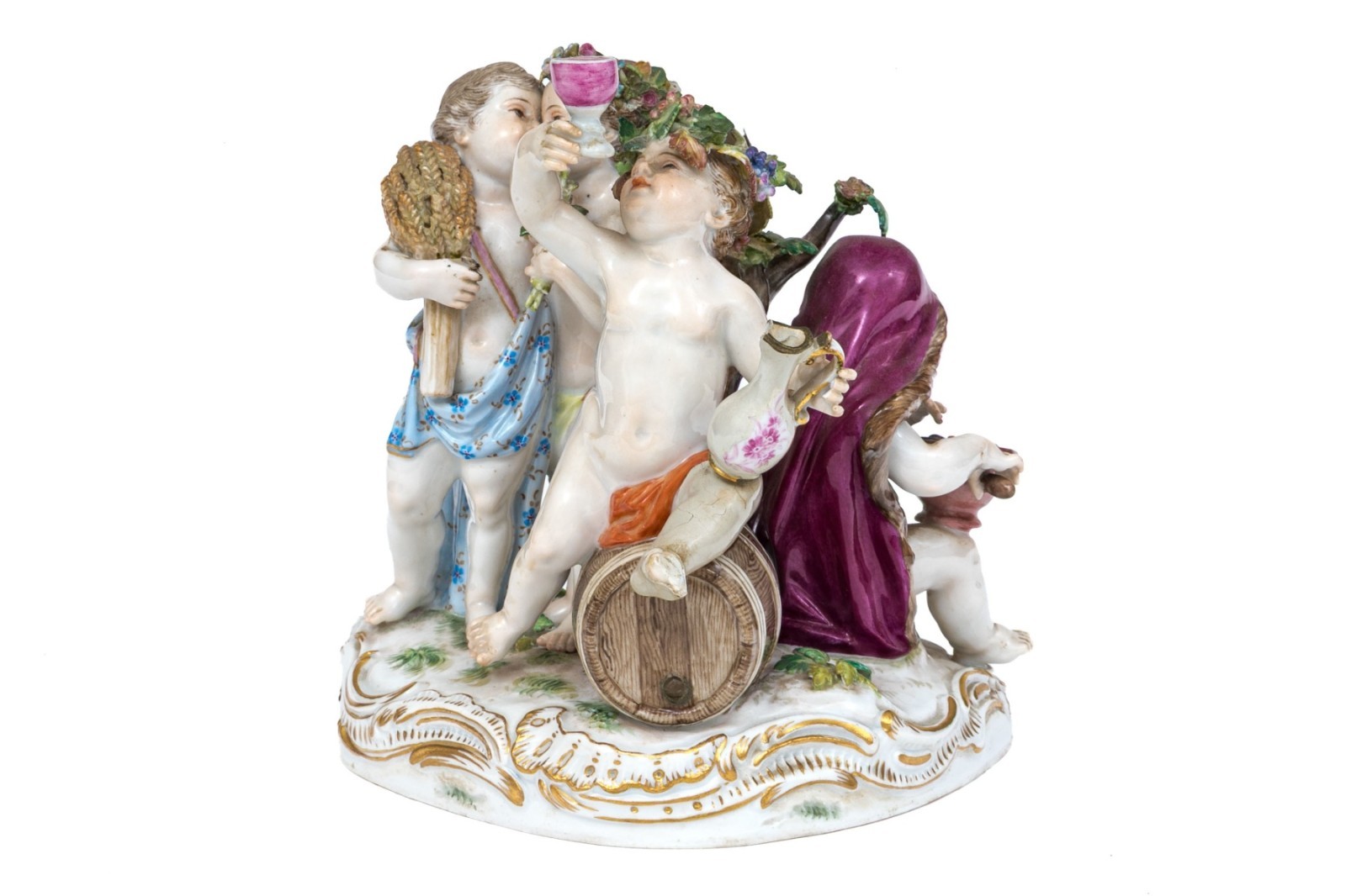 Antique Meissen Porcelain Four Seasons Putti Figurine 1068 J. Kaendler German Antique Meissen Porcelain Four Seasons Putti Figurine 1068 J. Kaendler German