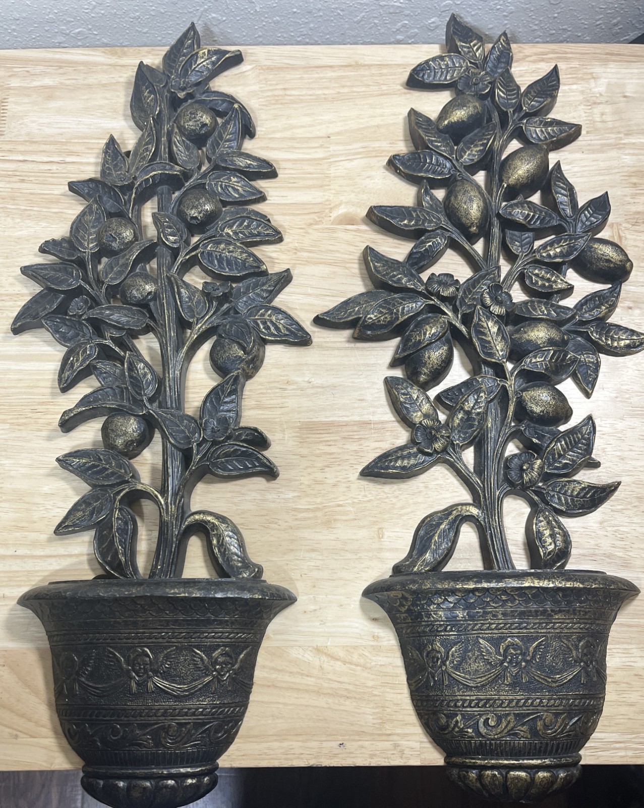 Vintage Homco - Home Interiors - Ornate Wall Hangings - 7151 & 7152 - Set Of 2