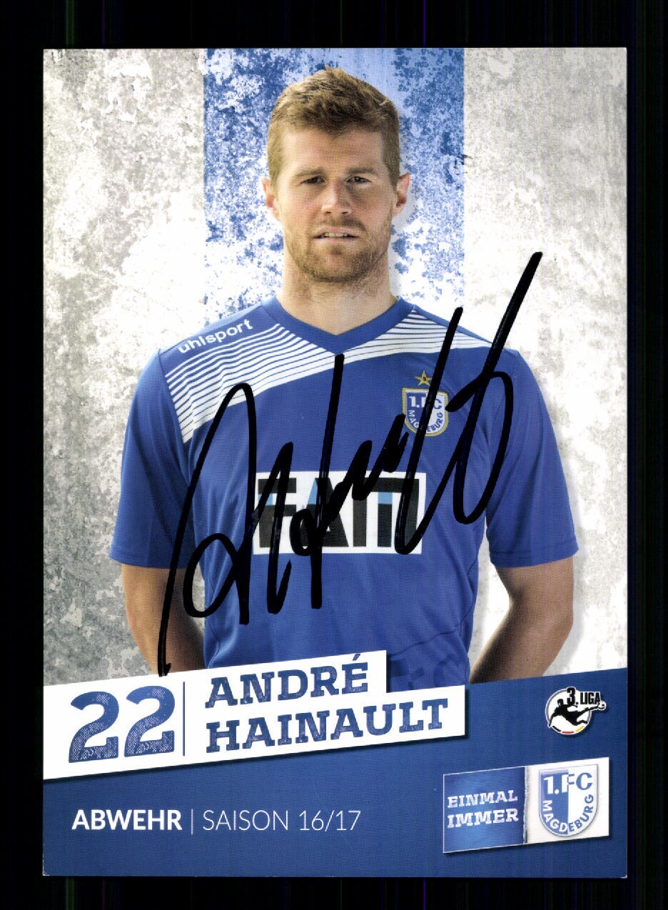 Andre Hainault autograph card 1 FC Magdeburg 2016-17 original signed