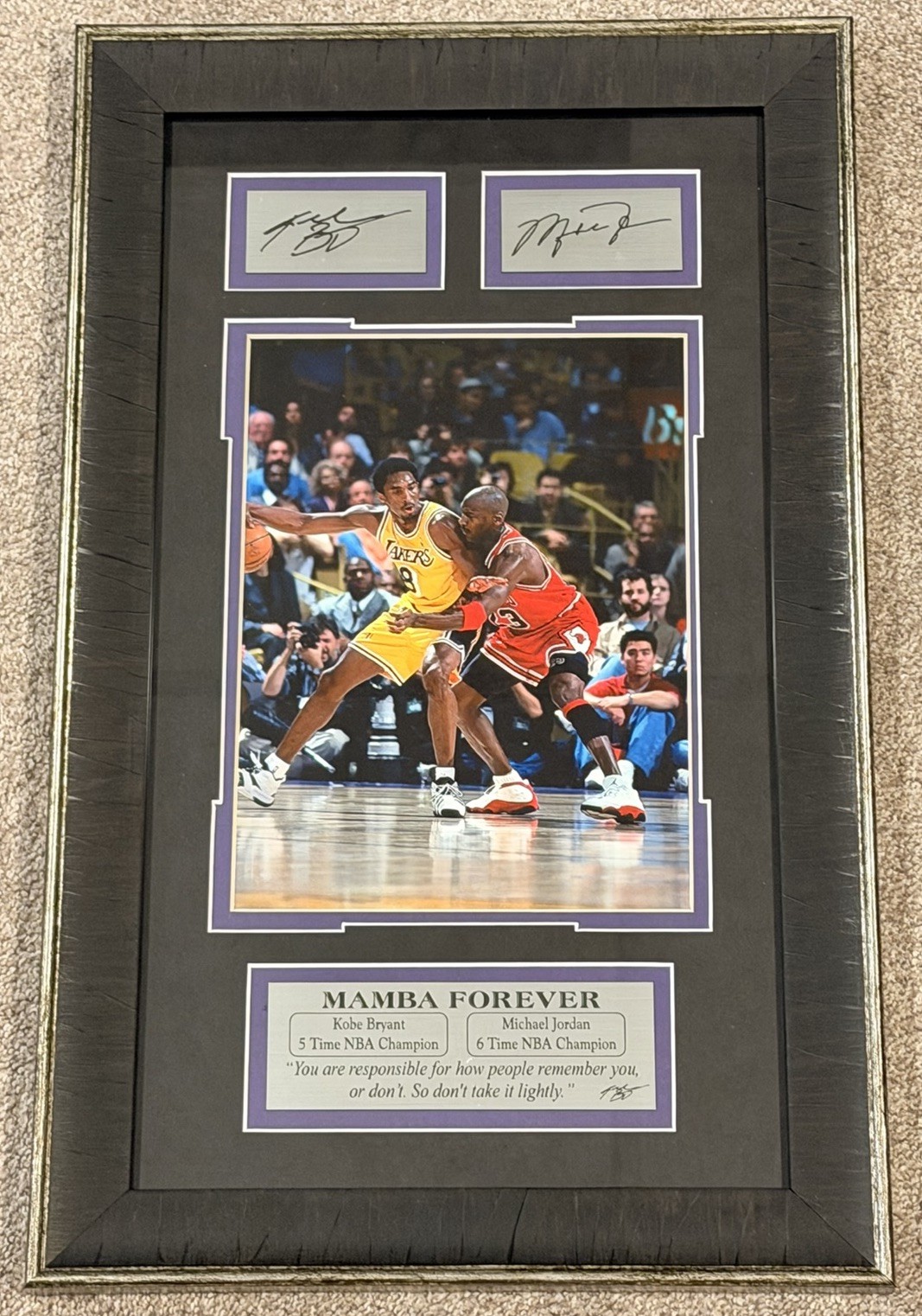 Kobe Bryant and Michael Jordan - MAMBA FOREVER - Framed Photo (21x13) Kobe Bryant and Michael Jordan - MAMBA FOREVER - Framed Photo (21x13)