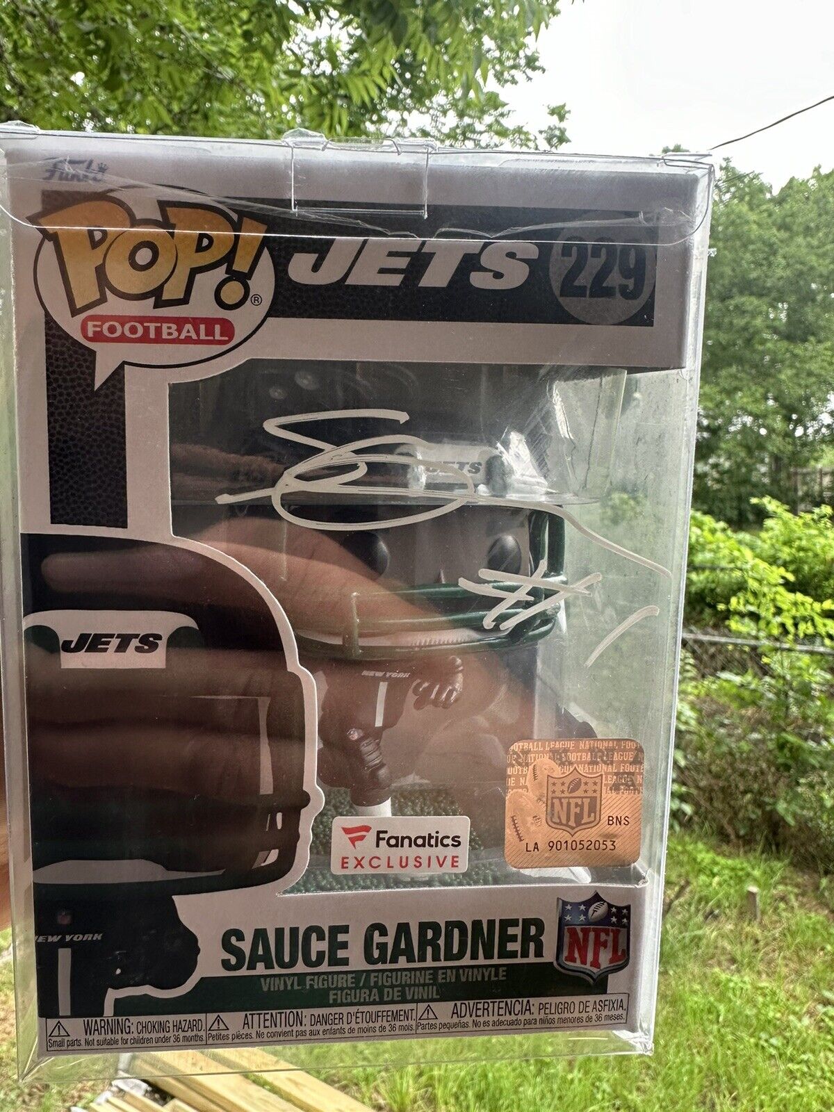 NFL Sauce Gardner Signed Funko Pop - New York Jets Autograph (Beckett COA)