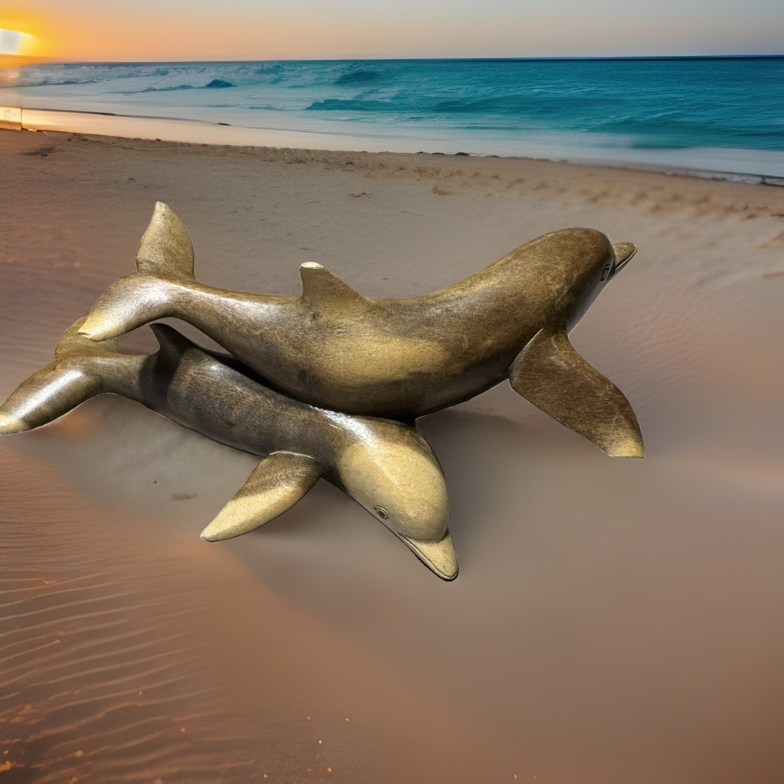 vintage hand-carved wood dolphin sculpture, vintage hand-carved wood dolphin sculpture,