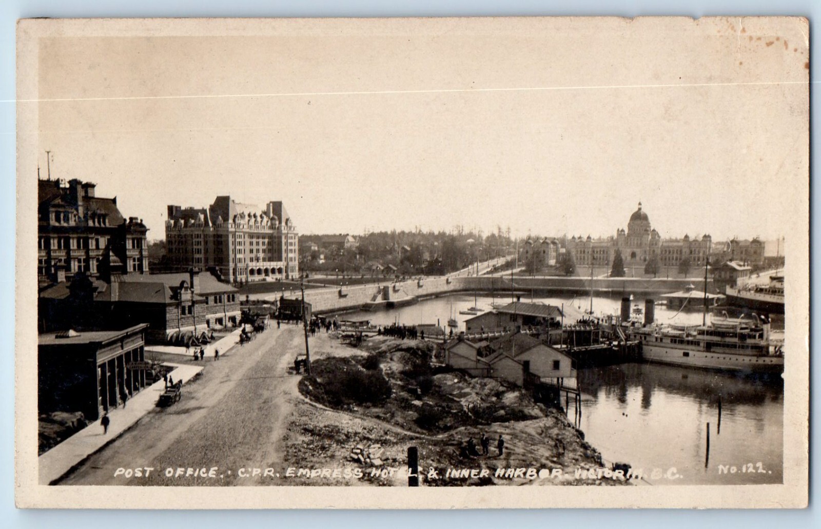 Victoria BC Postcard RPPC Photo Post Office C P R Empress Hotel Inner Harbor Victoria BC Postcard RPPC Photo Post Office C P R Empress Hotel Inner Harbor