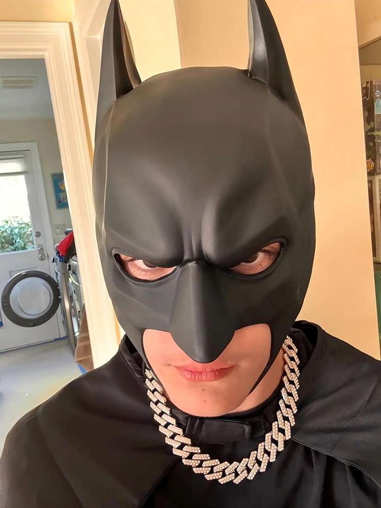Dark Knight Full Head Cowl Latex Mask One Size for Cosplay Halloween Costume Dark Knight Full Head Cowl Latex Mask One Size for Cosplay Halloween Costume
