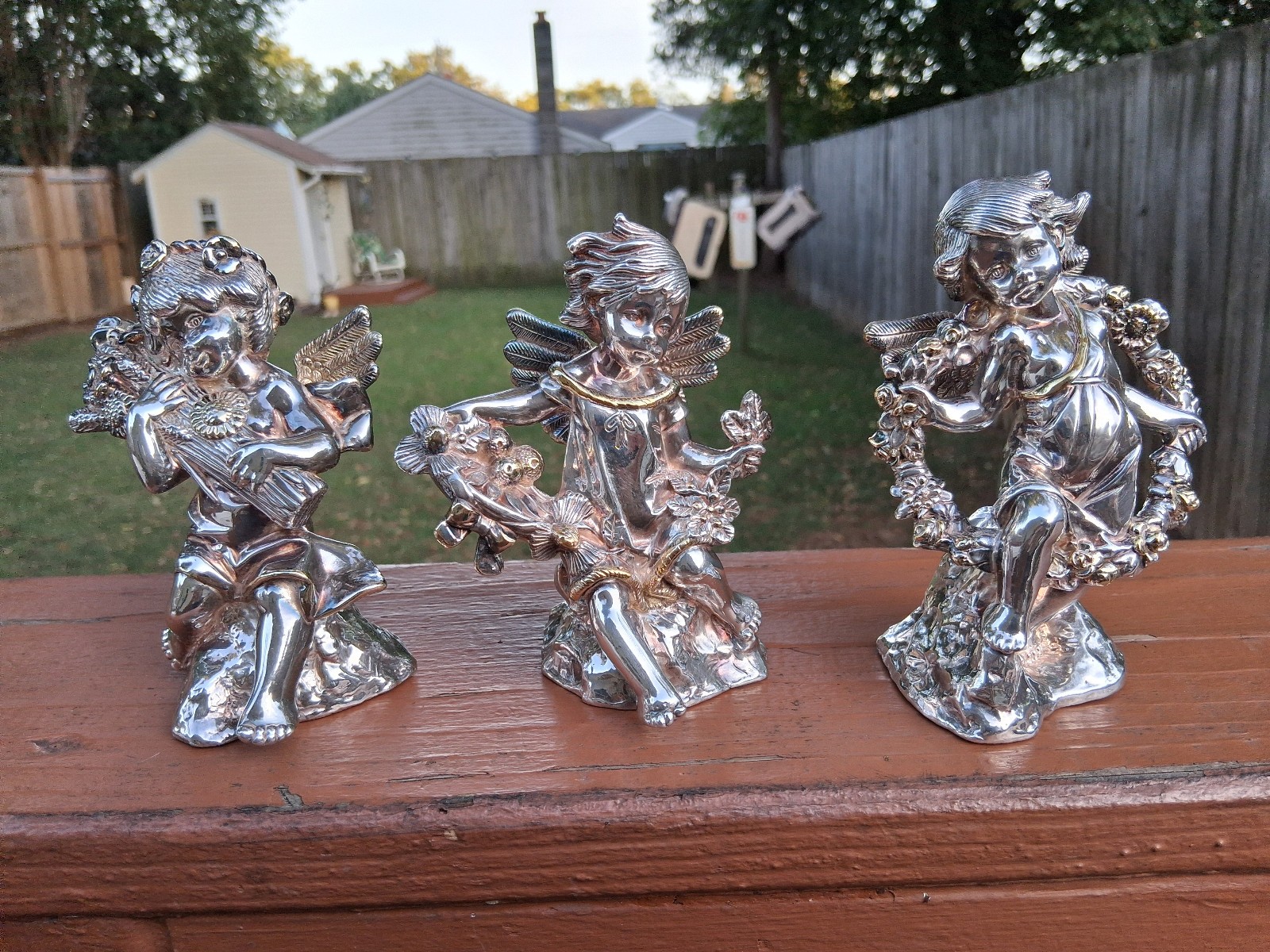 RARE VTG JUVENTO LOPEZ REYES  MEXICAN 925 STERLING SILVER ELECTROFORM CHERUBS
