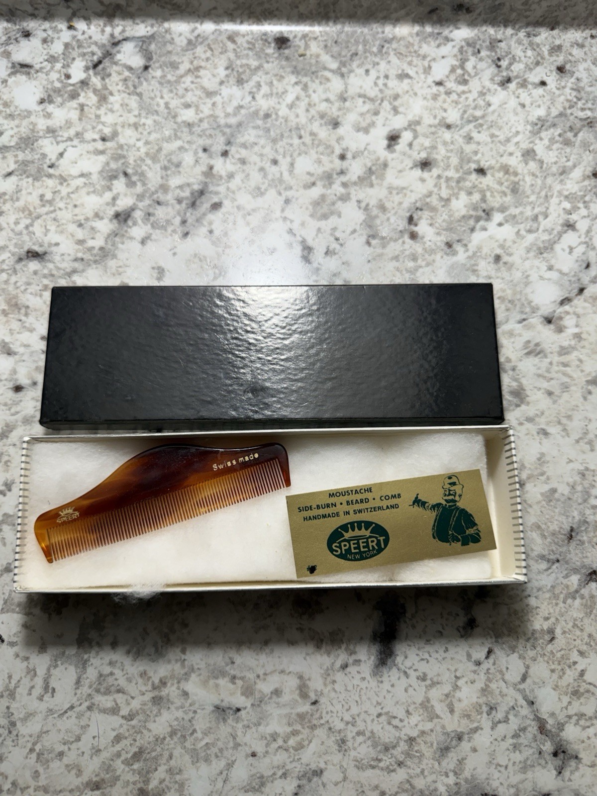VTG Speert Hand-Made Tortoise Havana Comb 3" Switzerland #.93 Brown-Gold New VTG Speert Hand-Made Tortoise Havana Comb 3" Switzerland #.93 Brown-Gold New