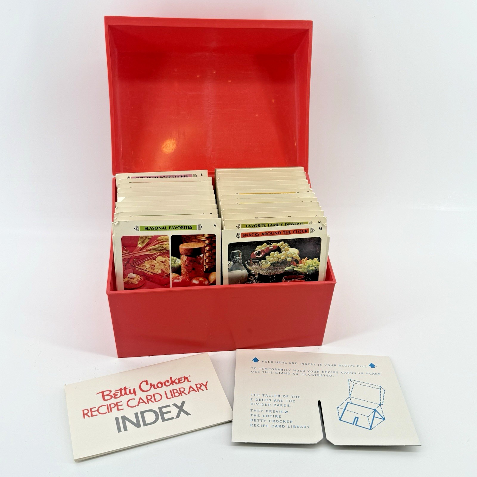 Vintage 1971 Betty Crocker Recipe Card Library Complete Set Red Box Index Cards