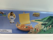 Bible Toys Jesus Galilean Boat Playset 15 Piece Complete Figures Boat Box Set picture
