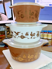 Vintage 1960s Pyrex Early American 7 Piece Casserole w/Extra Lid picture