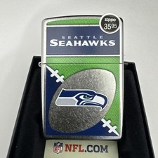 Zippo NFL Seattle Seahawks Football Logo on Street Chrome Lighter - 46463 - New picture