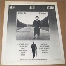 1978 Elton John A Single Man Album Print Ad Advertisement Page Bob Dylan Vintage picture